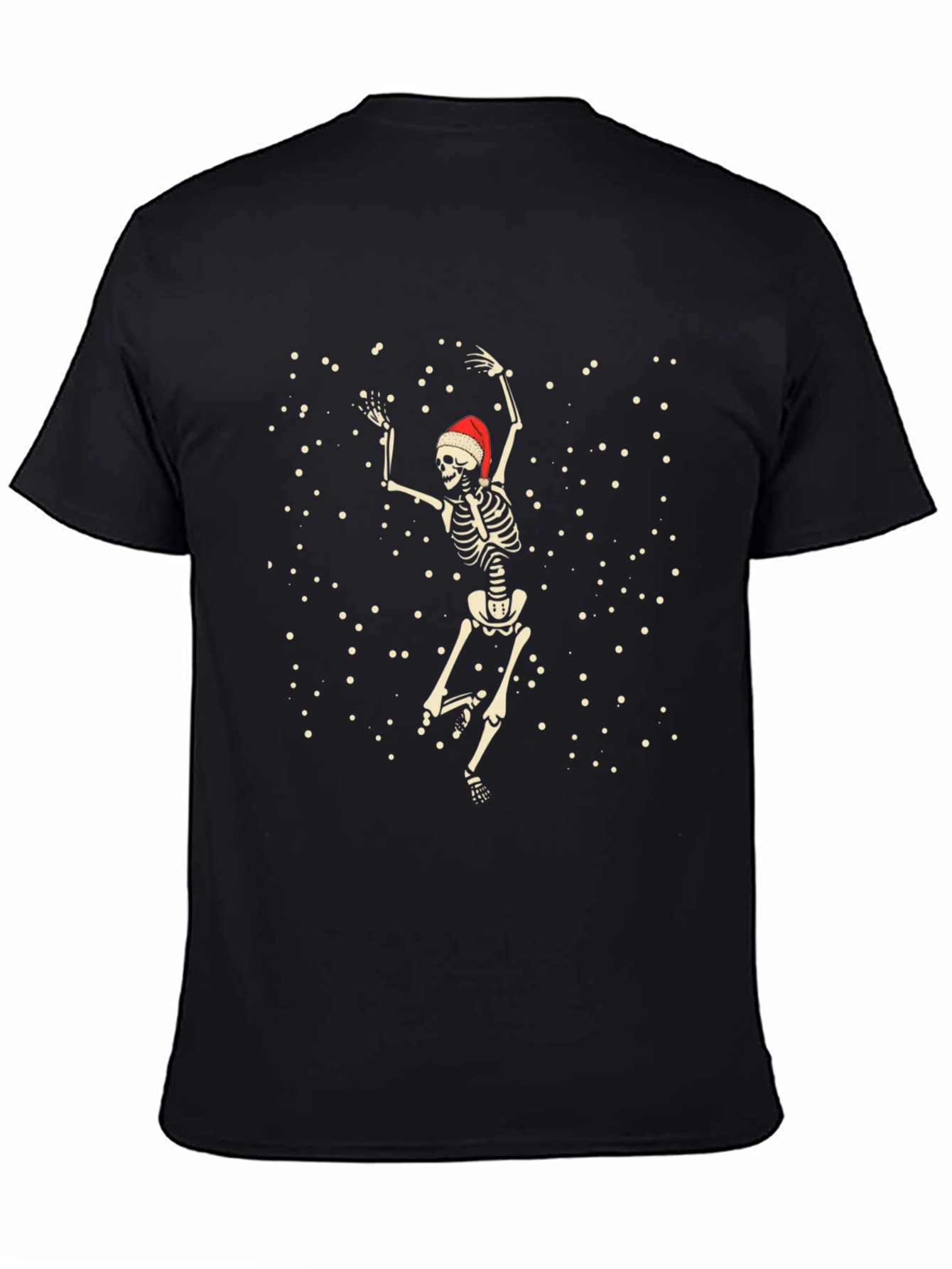 Dancing Skeleton Santa T-Shirt - Black