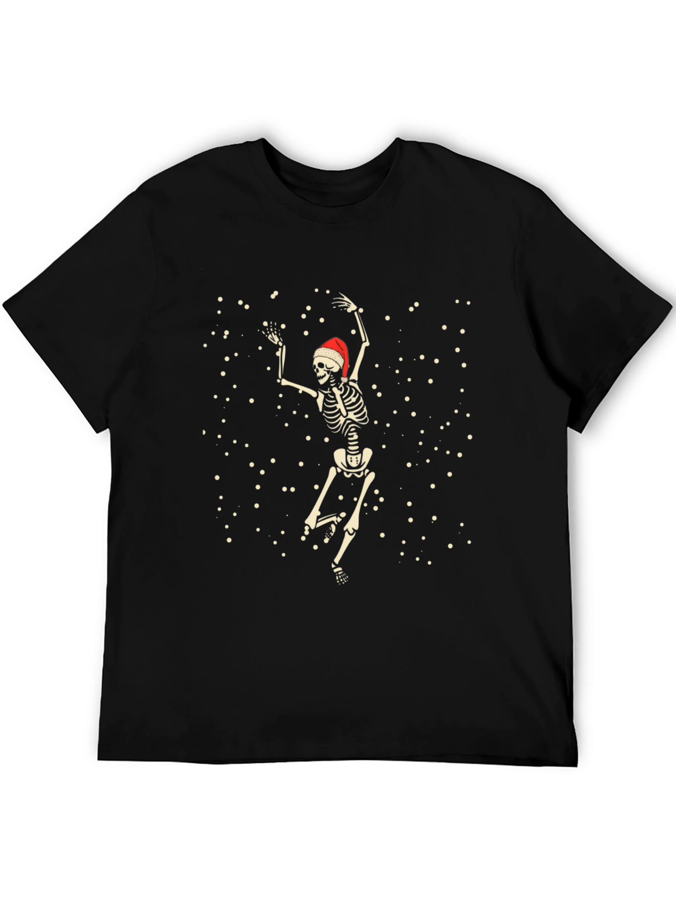 Dancing Skeleton Santa T-Shirt - Black