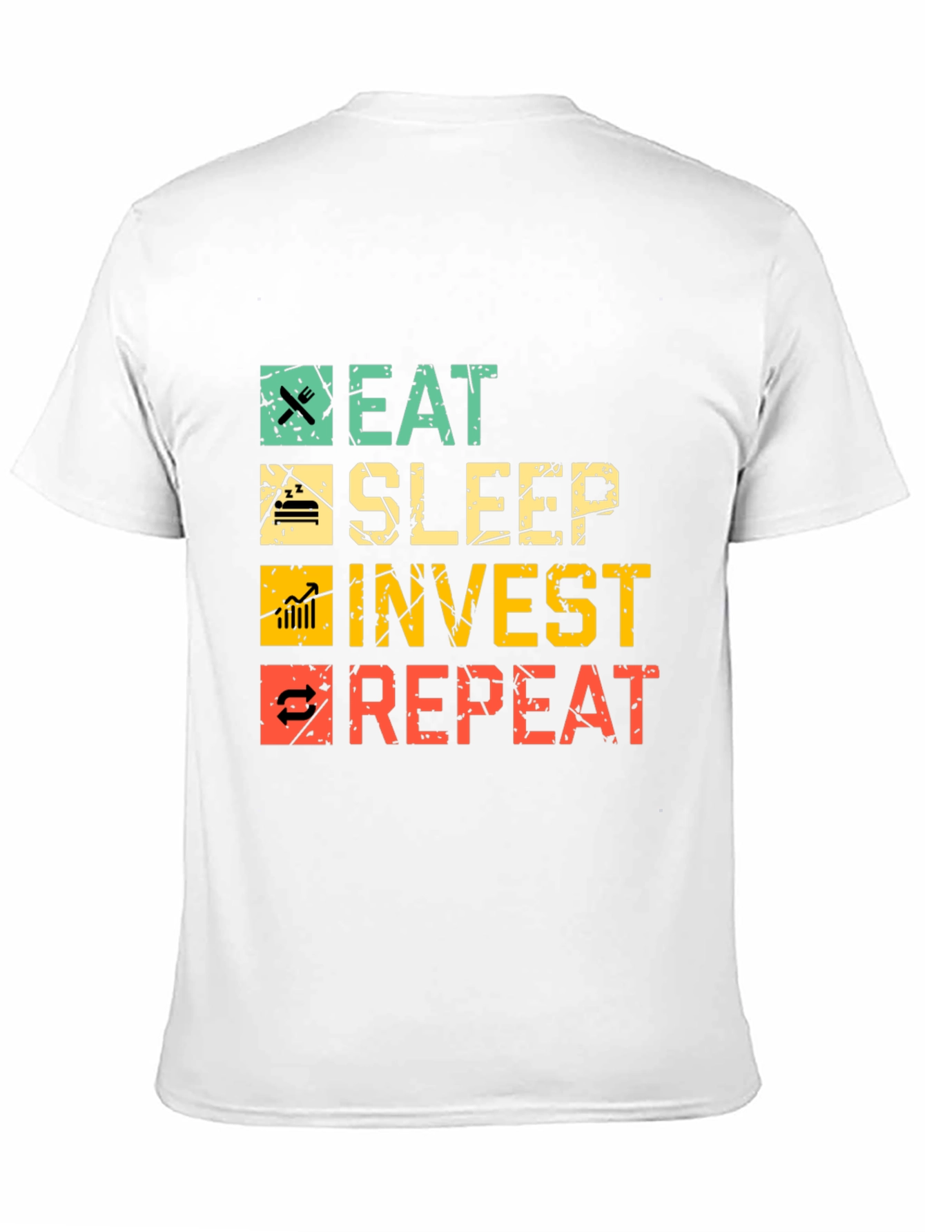 Eat Sleep Invest Repeat Black Graphic Tee