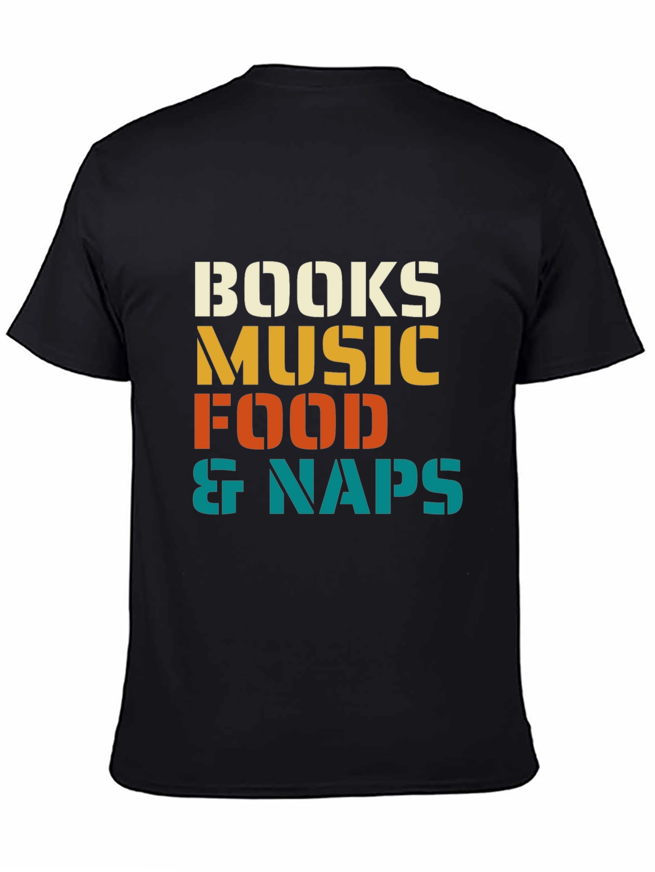 Books Music Food & Naps Graphic T-Shirt