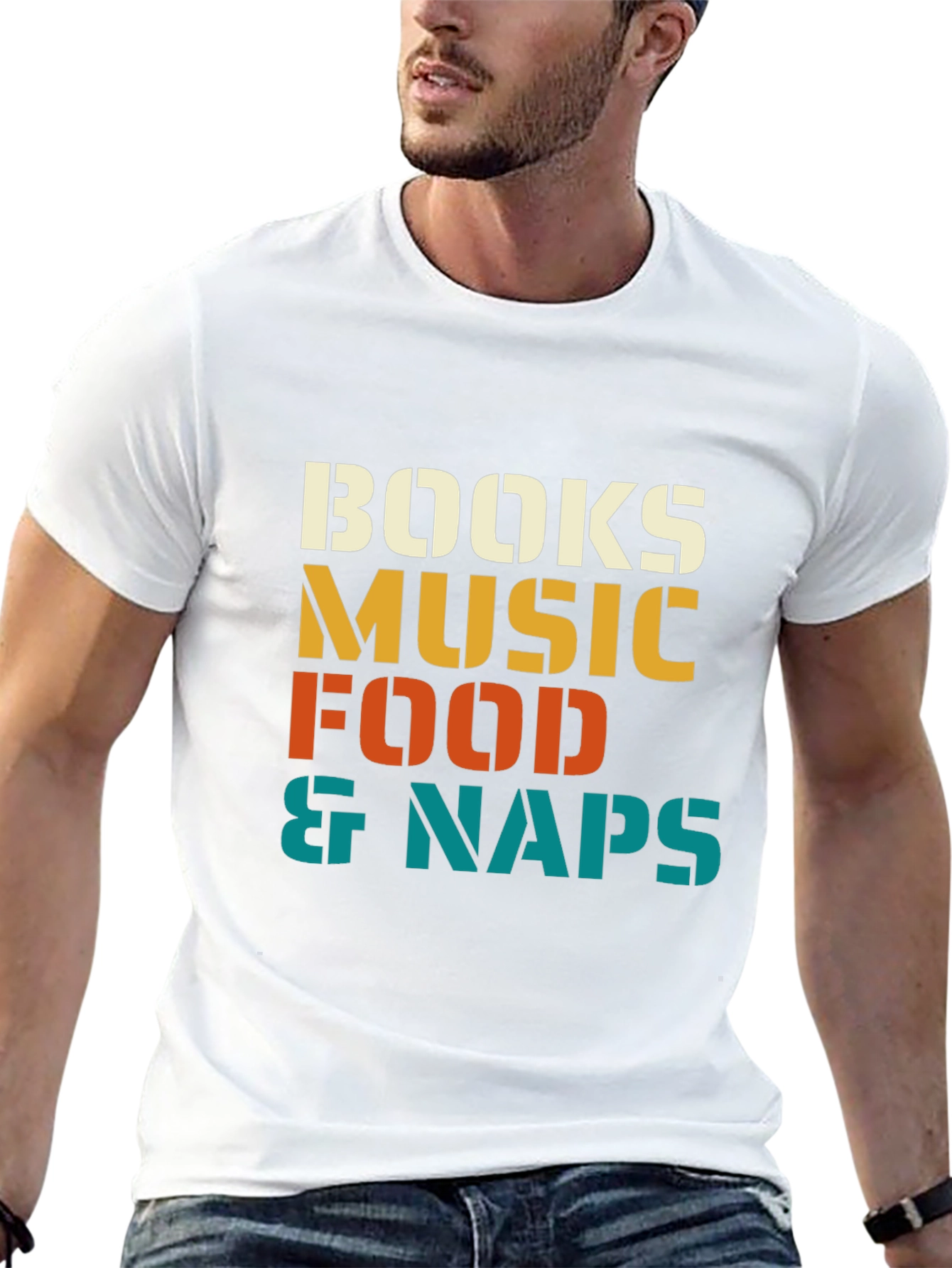 Books Music Food & Naps Graphic T-Shirt