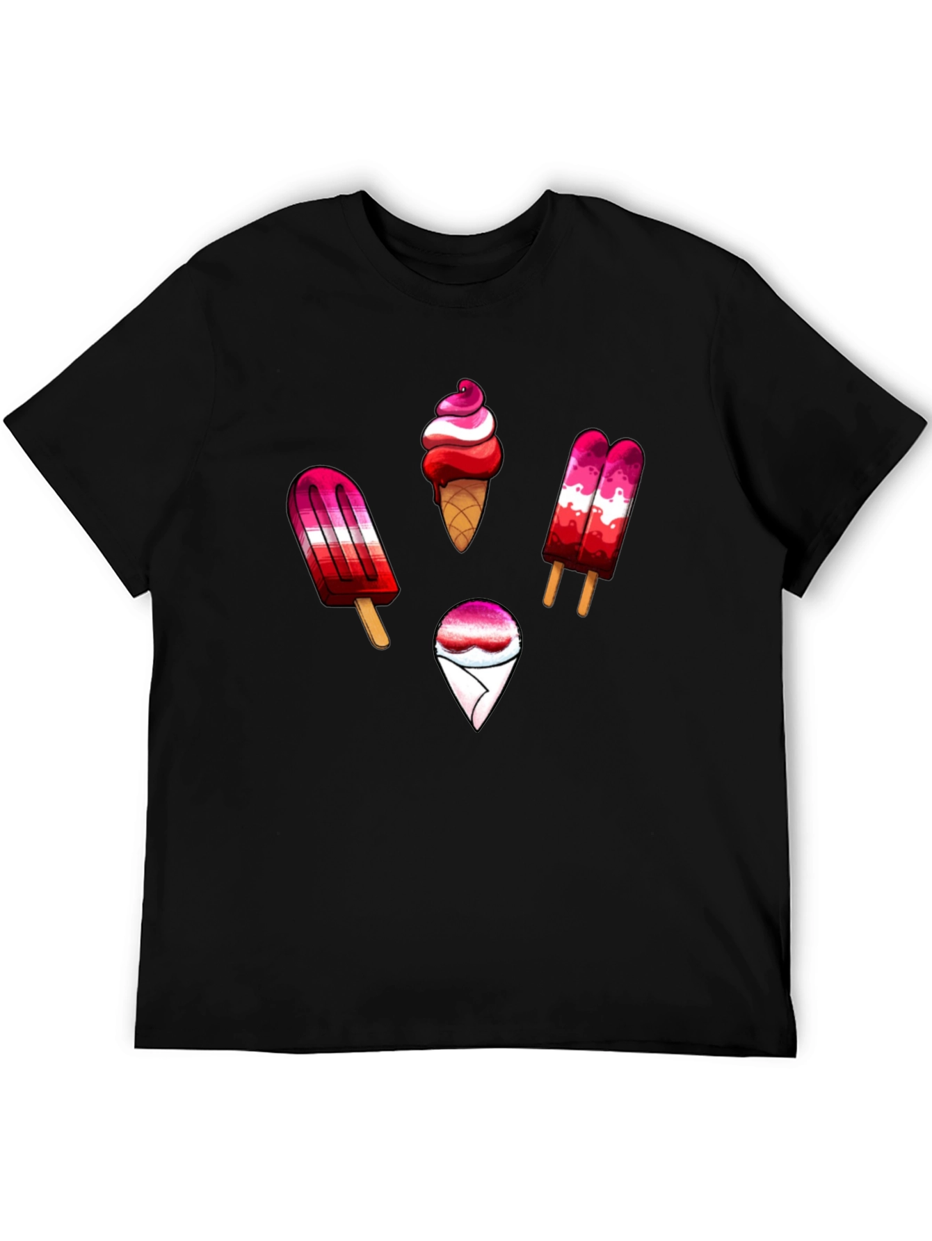 LGBT Lesbian Pride Ice Cream Novelty Graphic T-Shirt