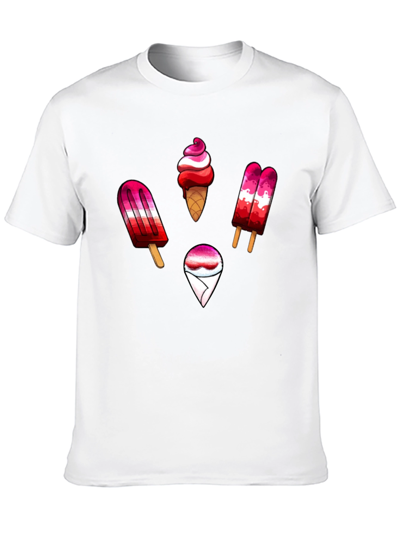 LGBT Lesbian Pride Ice Cream Novelty Graphic T-Shirt