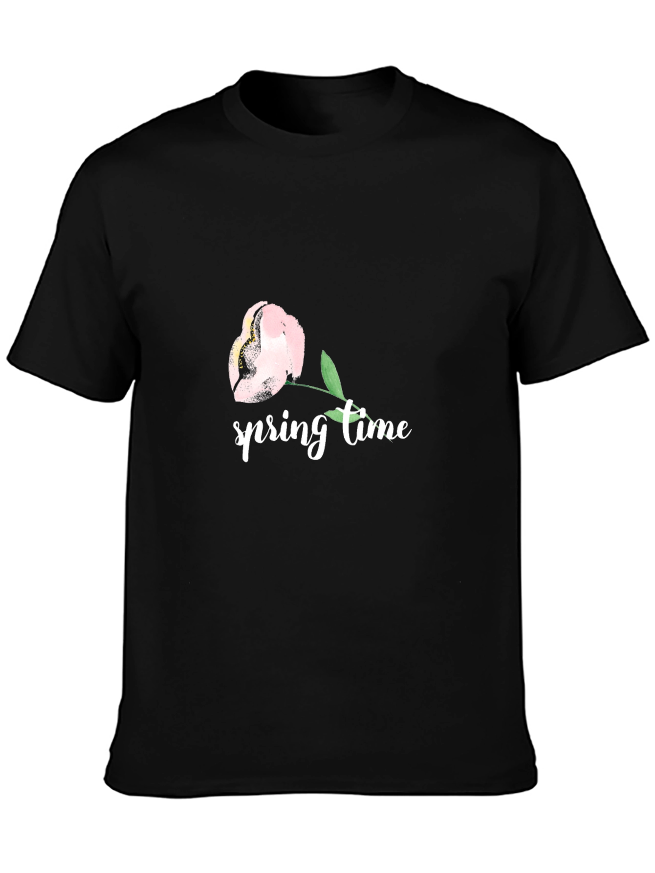 Spring Time Floral Graphic Tee - Black
