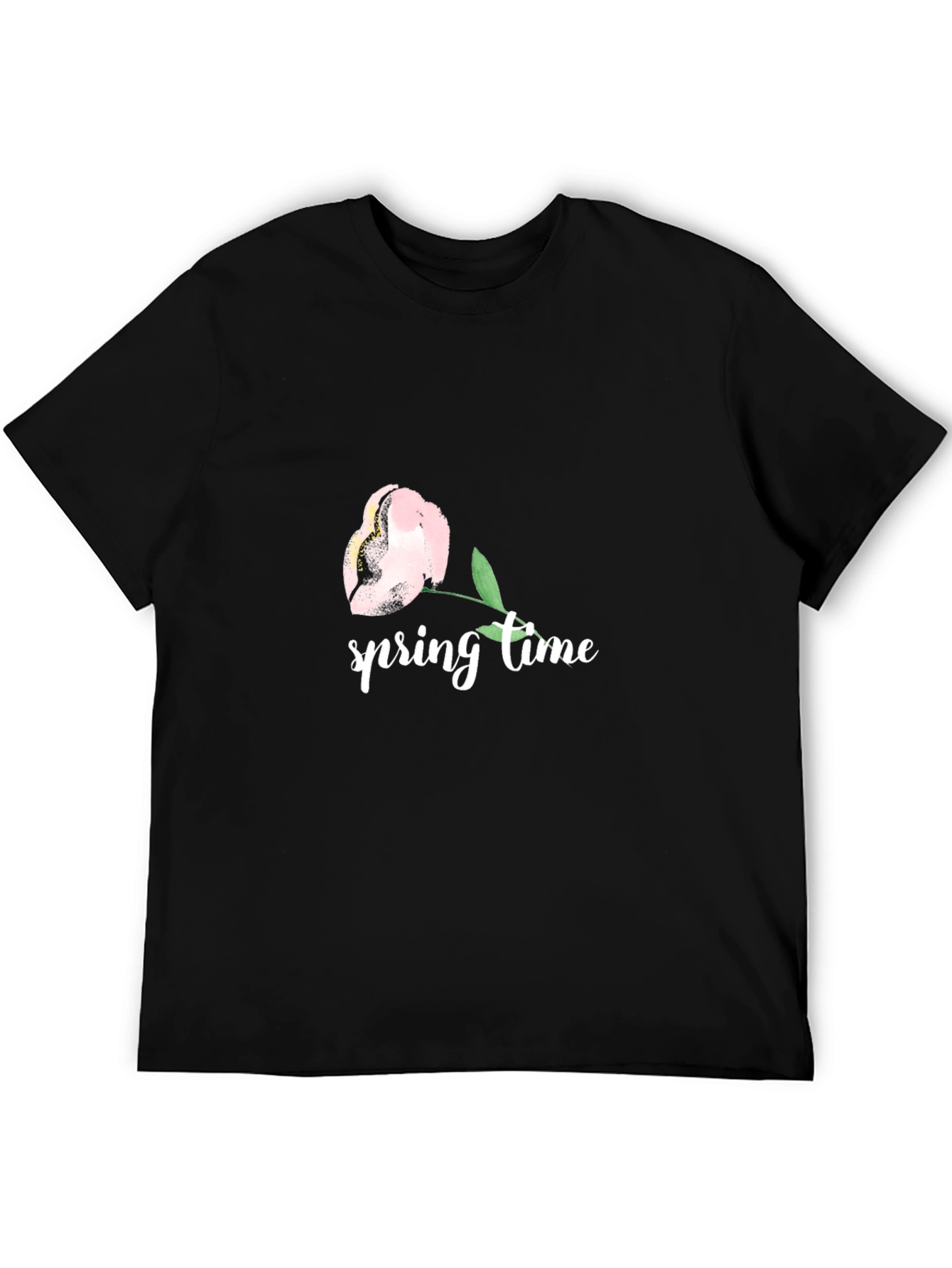 Spring Time Floral Graphic Tee - Black