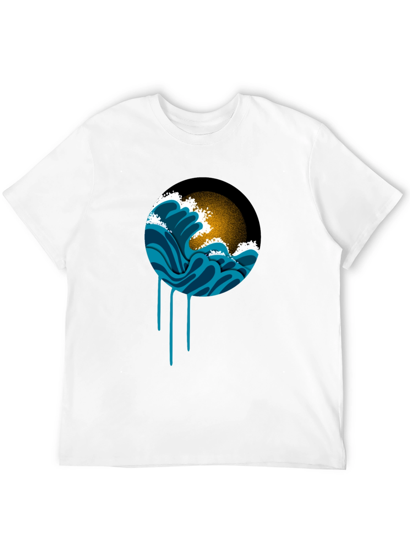 Ocean Wave Graphic Black T-Shirt