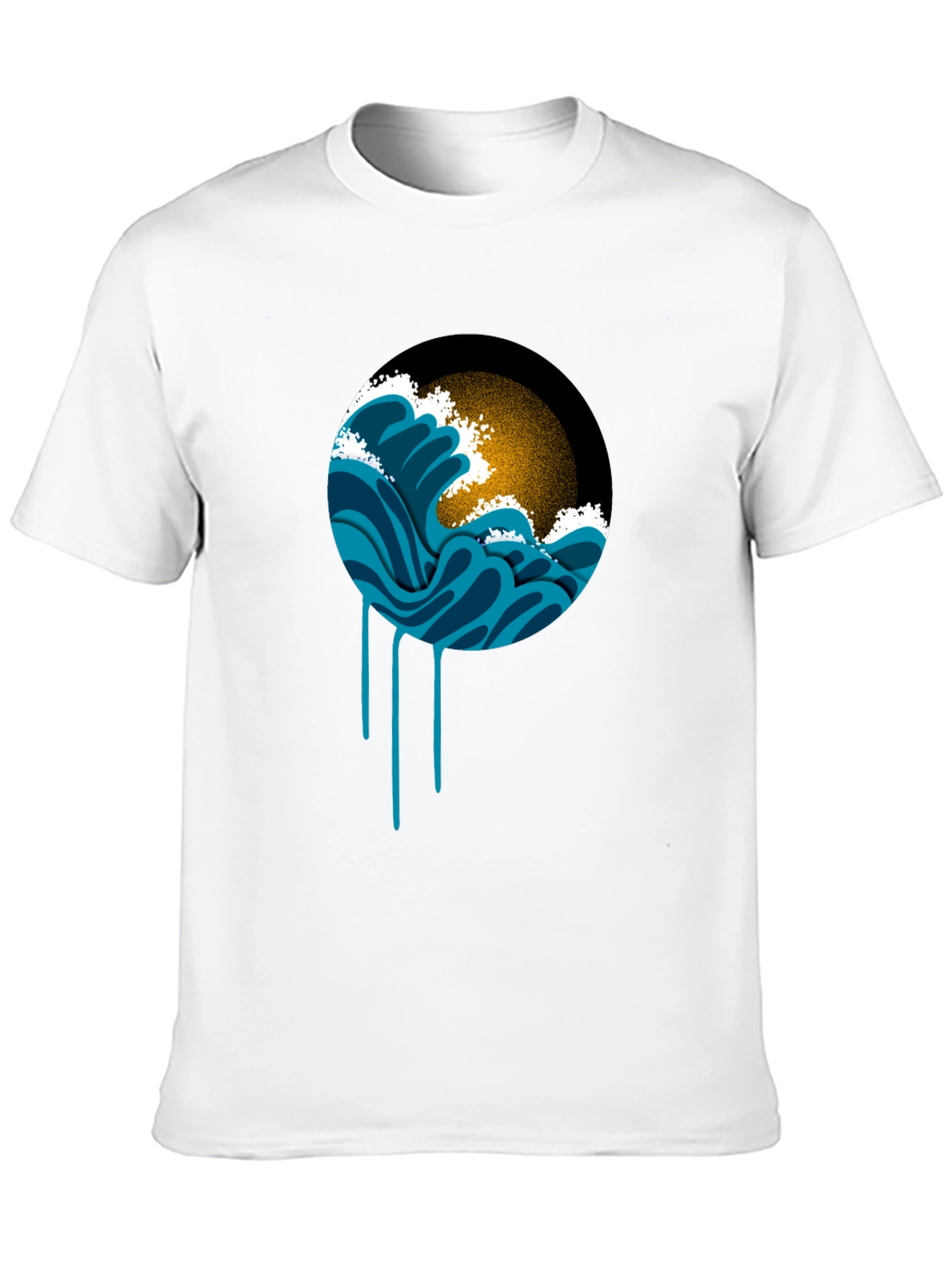 Ocean Wave Graphic Black T-Shirt