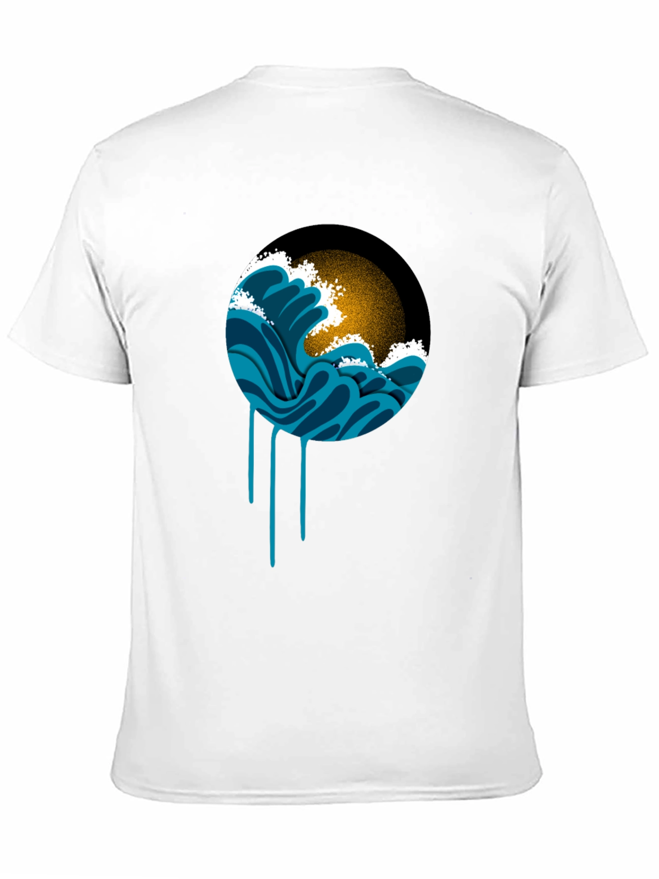 Ocean Wave Graphic Black T-Shirt