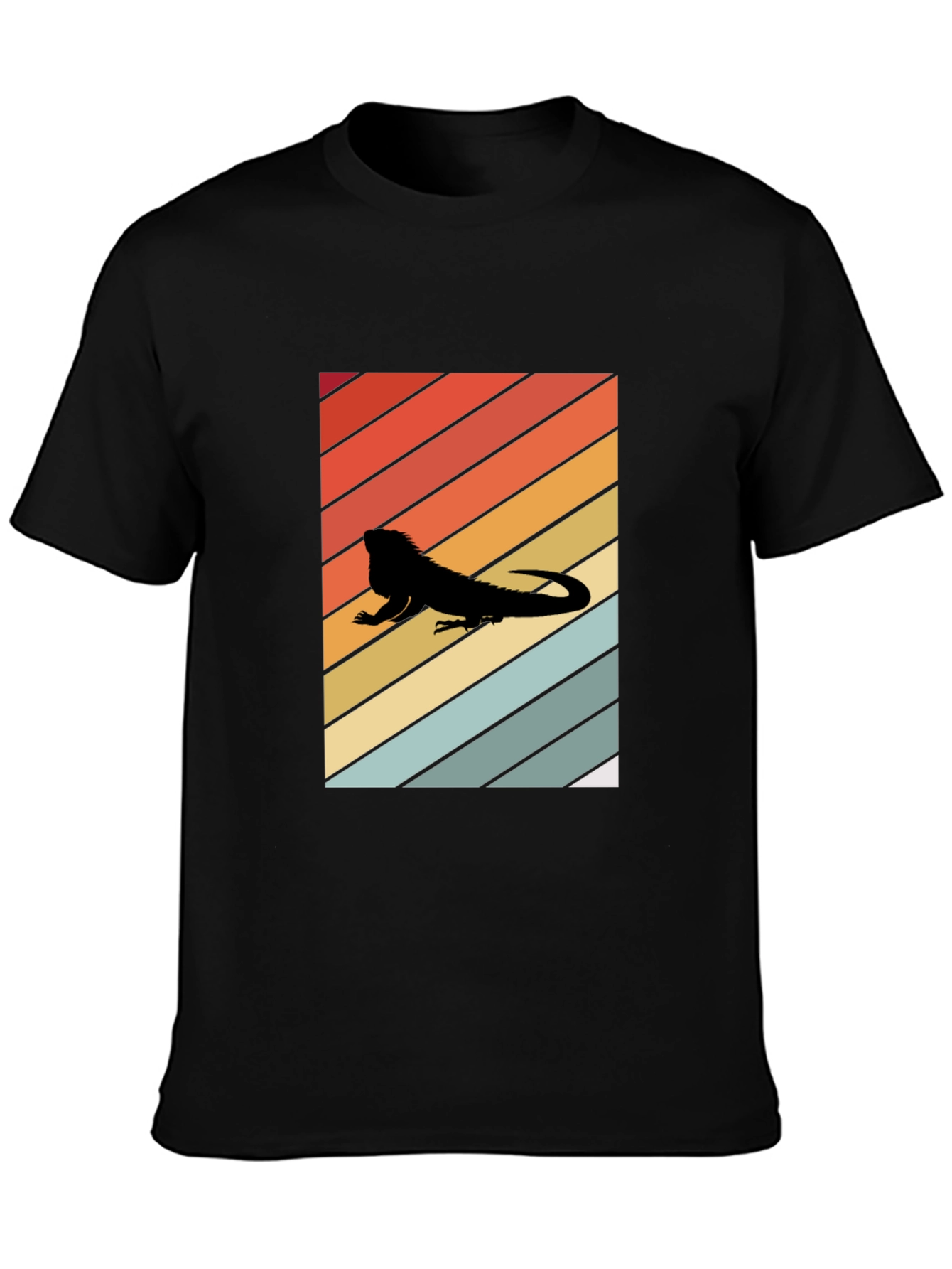 Retro Iguana Sunset Tee - Cool Reptile Lover Shirt