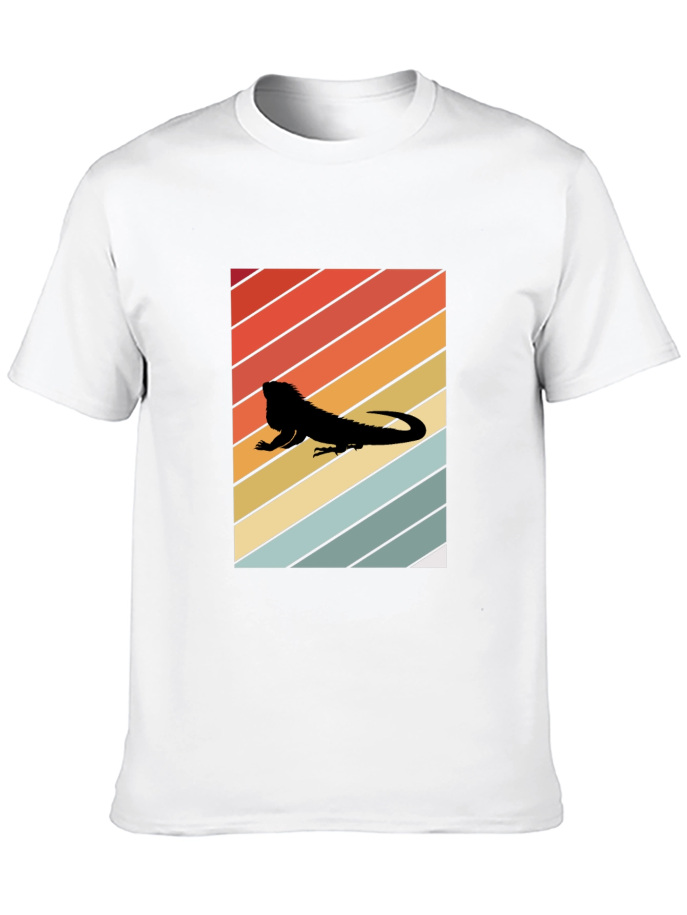 Retro Iguana Sunset Tee - Cool Reptile Lover Shirt