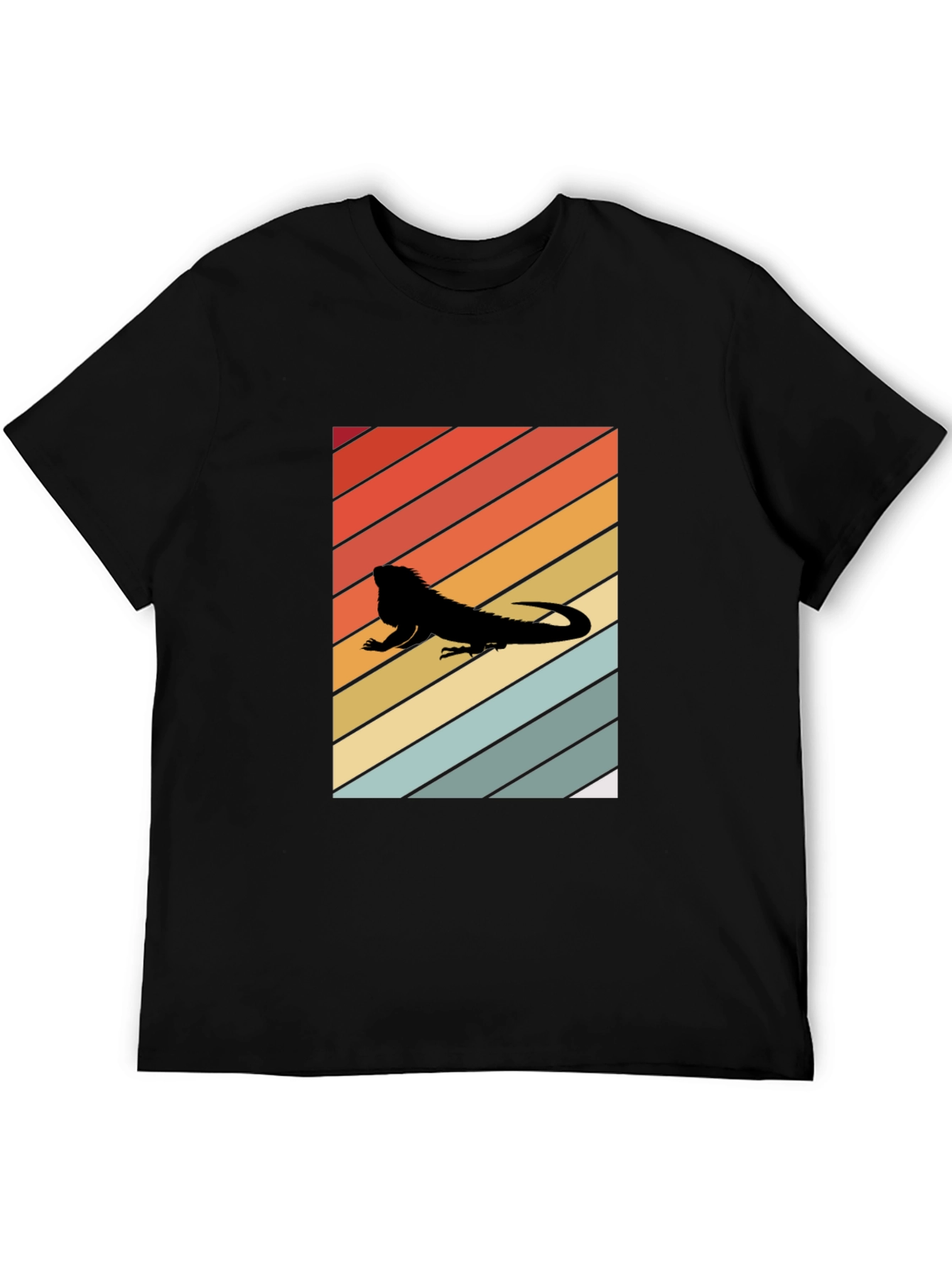 Retro Iguana Sunset Tee - Cool Reptile Lover Shirt