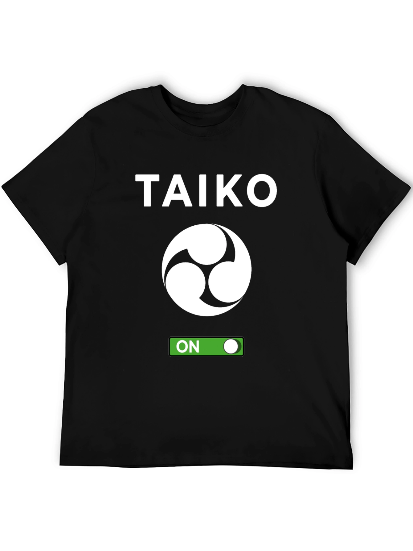 Taiko ON Black T-Shirt - Japanese Drumming Inspired Design