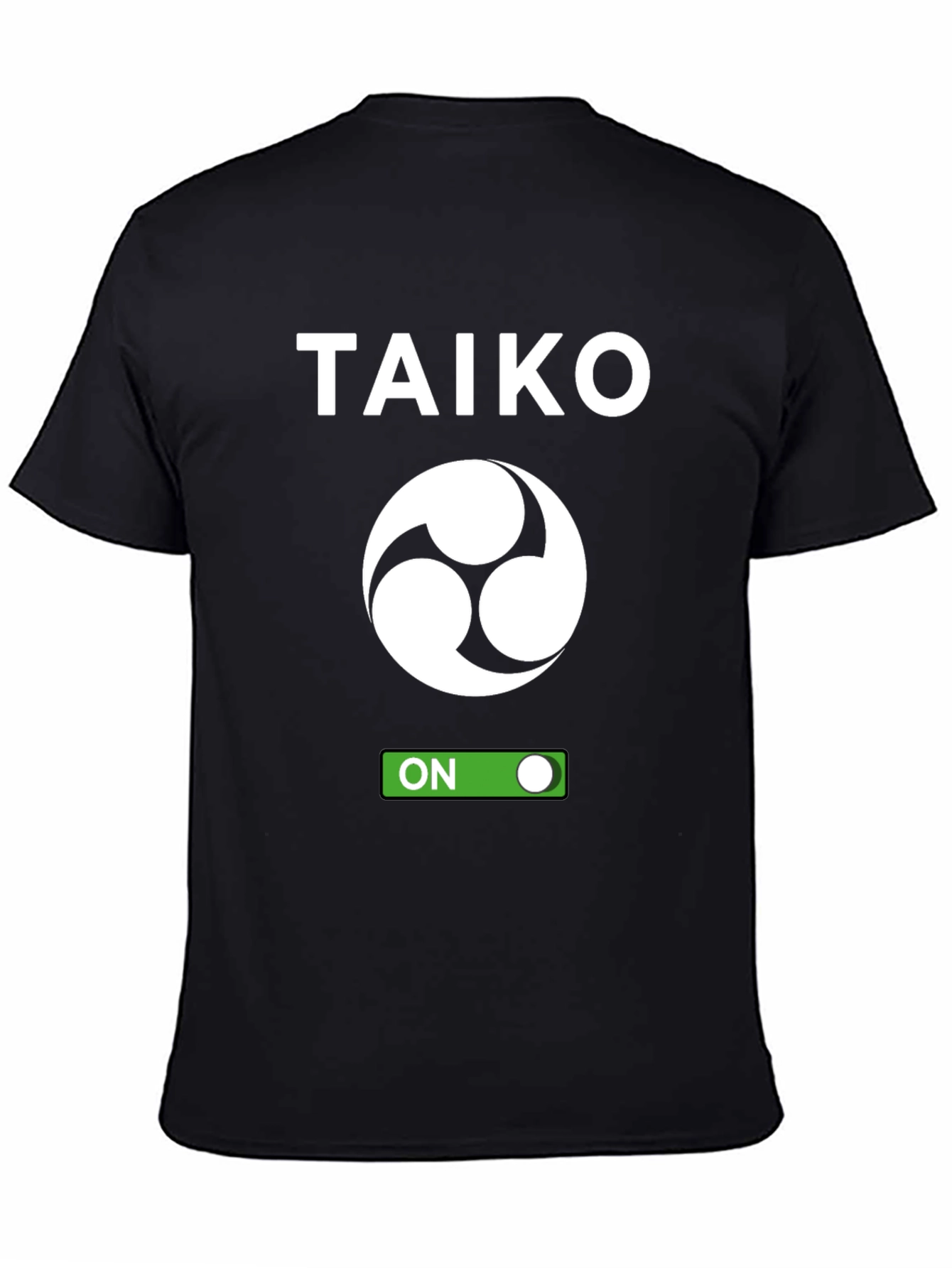 Taiko ON Black T-Shirt - Japanese Drumming Inspired Design