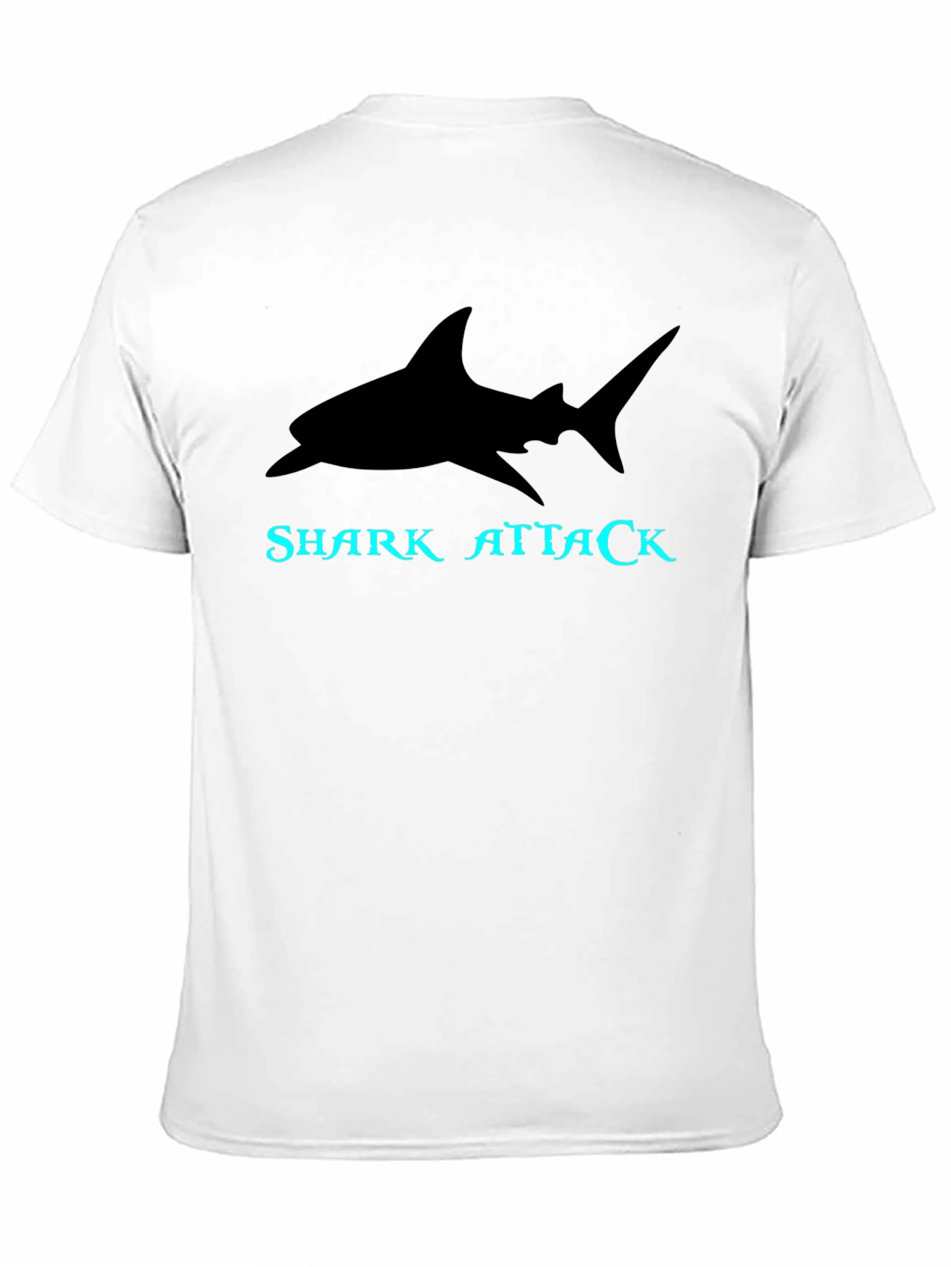 Shark Attack Graphic Tee - Black Cotton T-Shirt