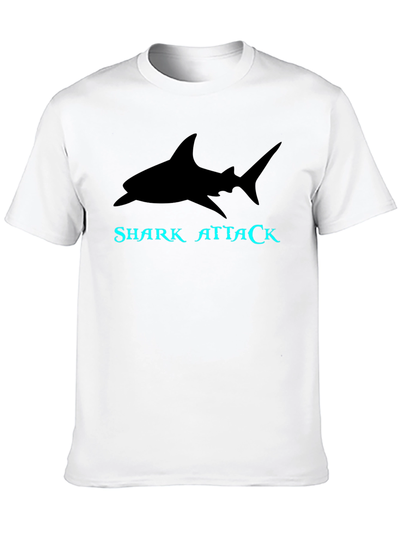 Shark Attack Graphic Tee - Black Cotton T-Shirt
