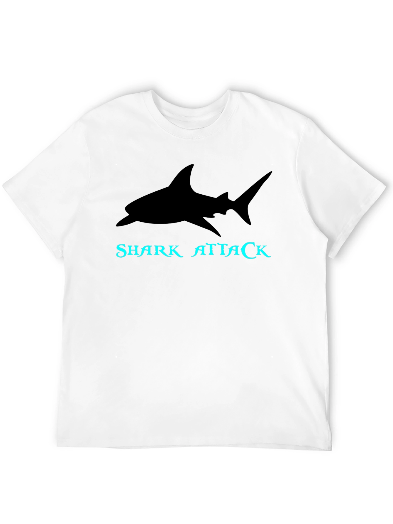 Shark Attack Graphic Tee - Black Cotton T-Shirt