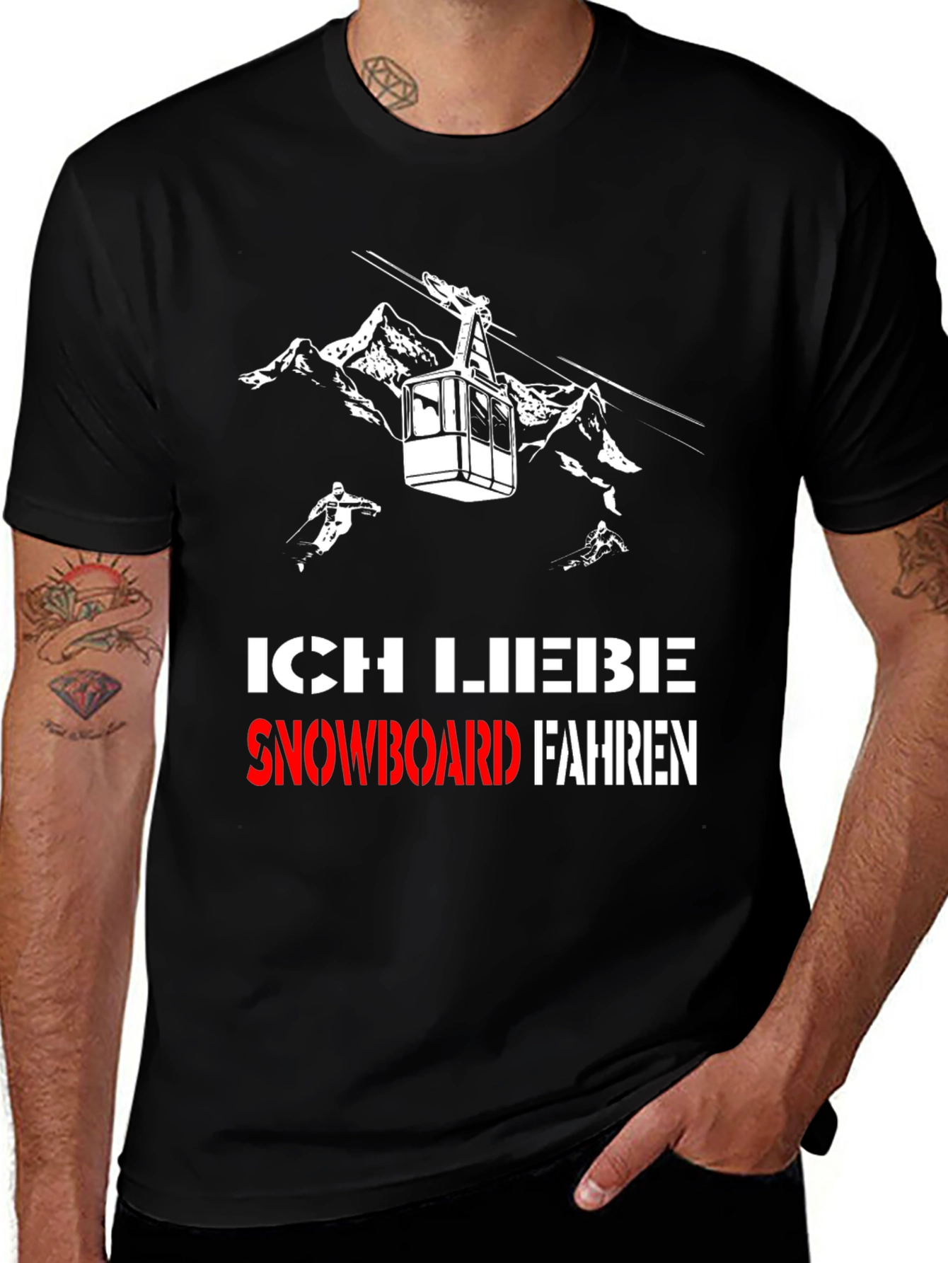 Ich Liebe Snowboard Fahren Graphic T-Shirt