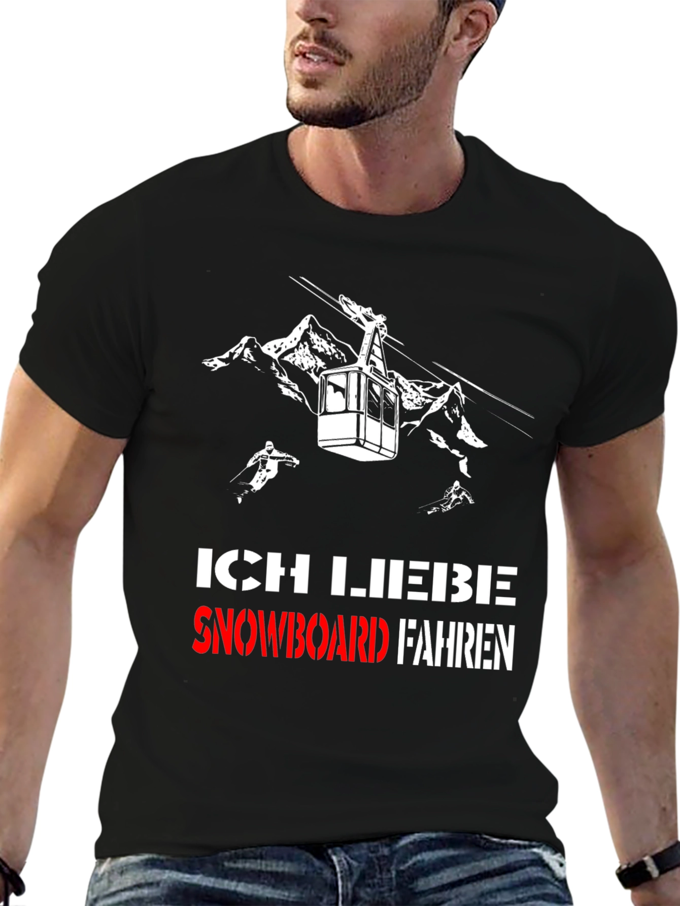 Ich Liebe Snowboard Fahren Graphic T-Shirt