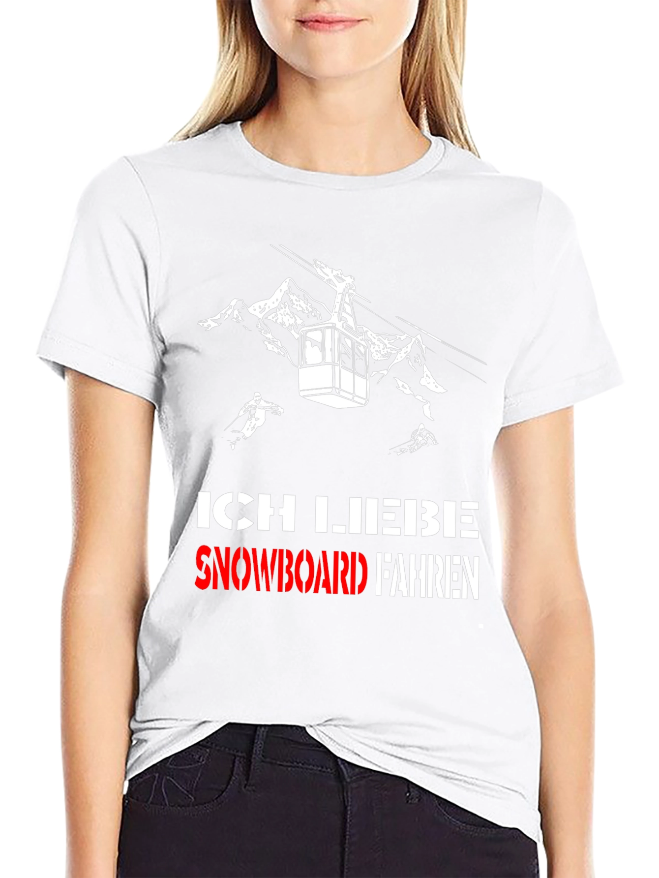 Ich Liebe Snowboard Fahren Graphic T-Shirt