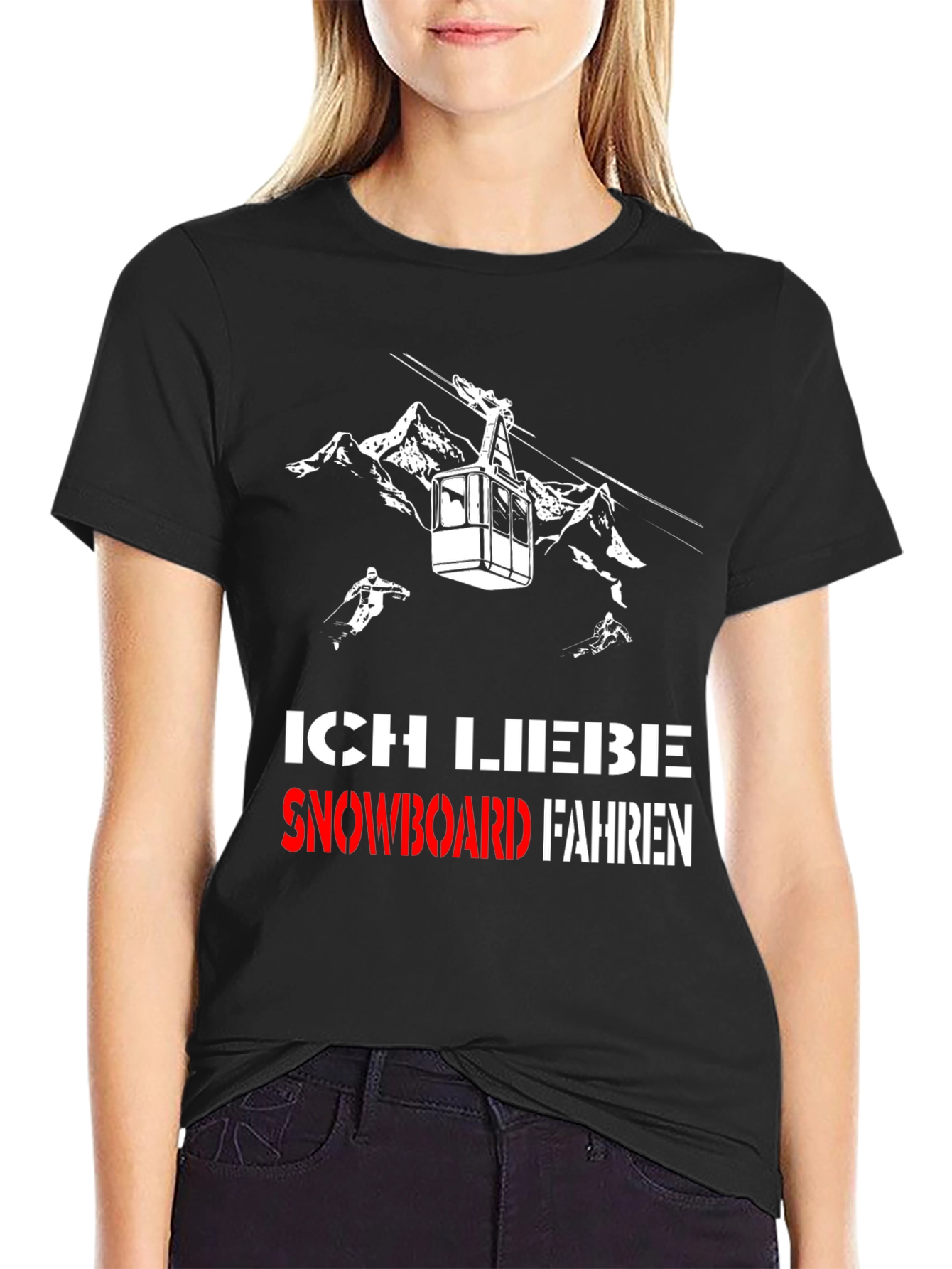 Ich Liebe Snowboard Fahren Graphic T-Shirt