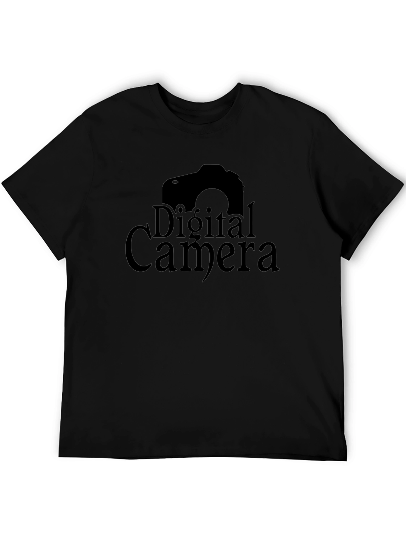 Digital Camera Graphic Print Crew Neck T-Shirt