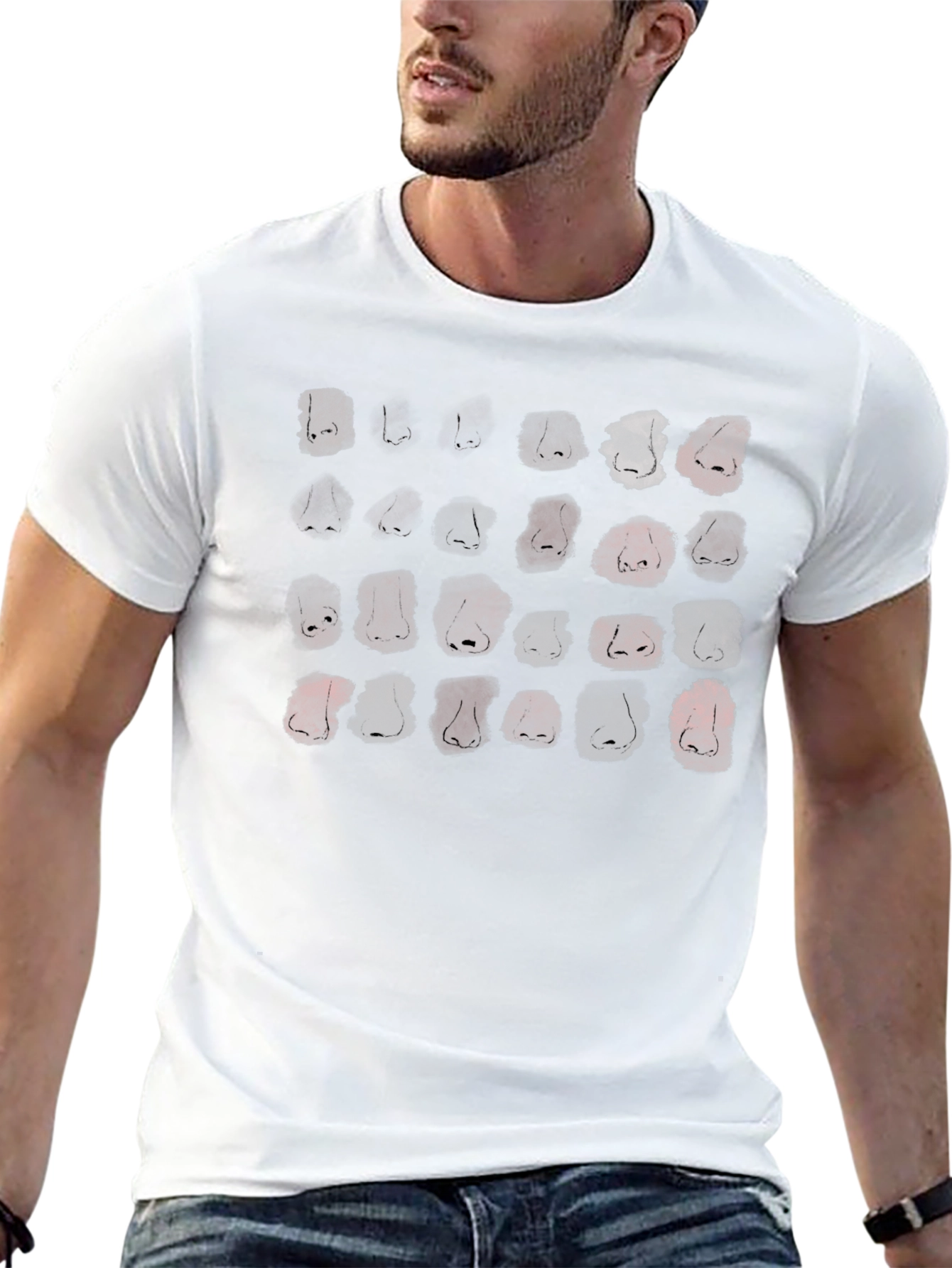 Nose Print Graphic Black T-Shirt