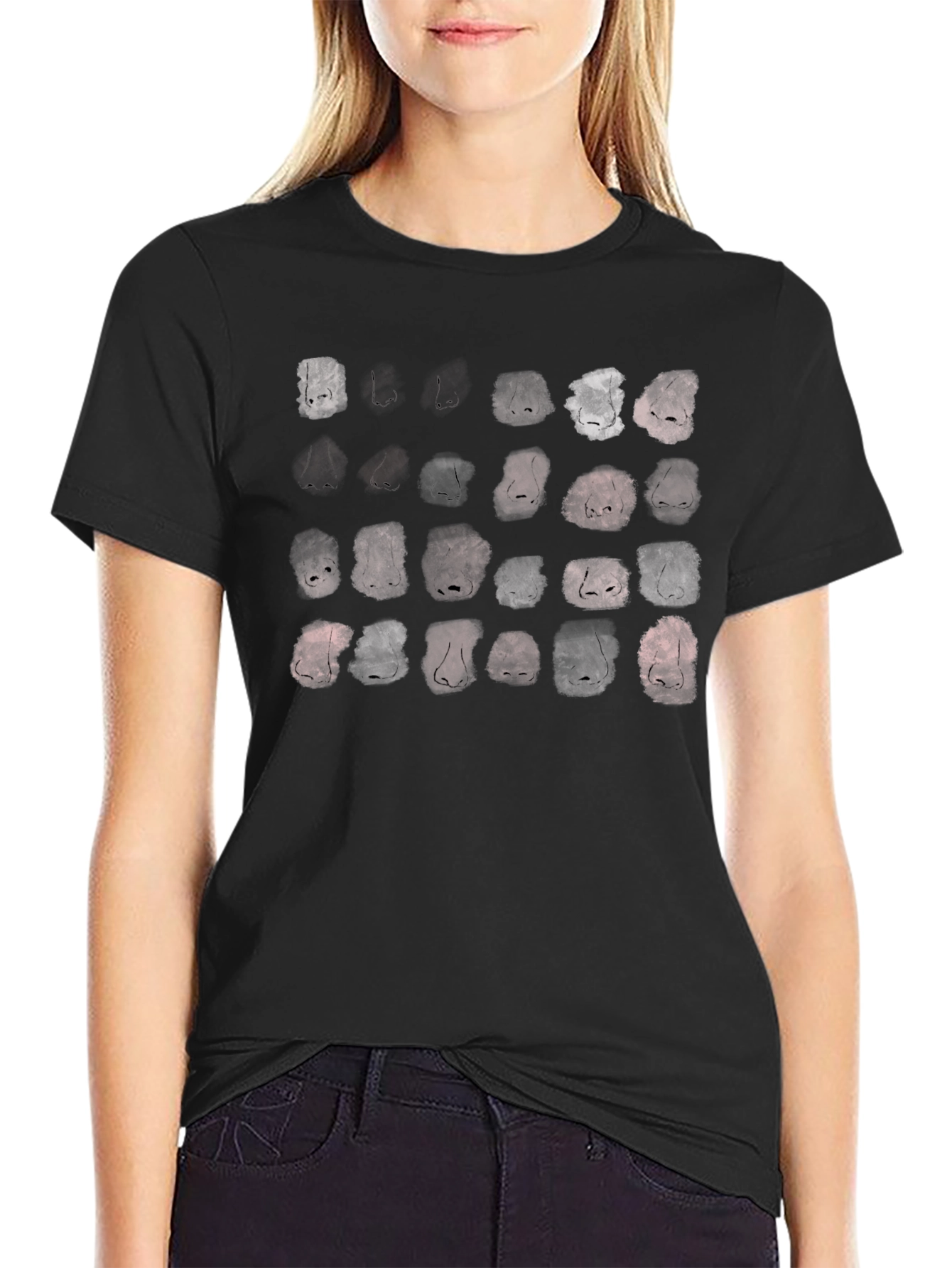 Nose Print Graphic Black T-Shirt