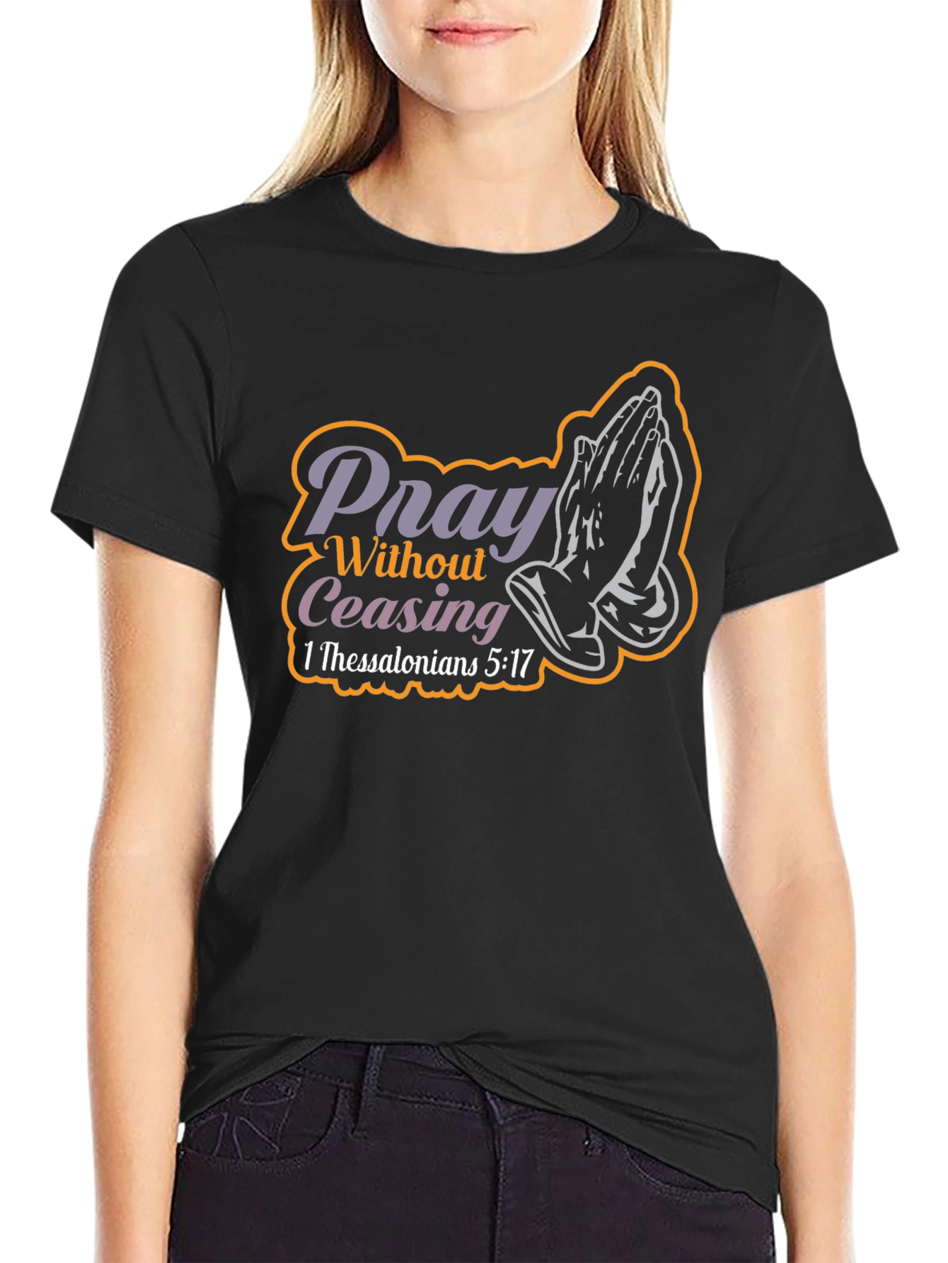 Pray Without Ceasing Black T-Shirt