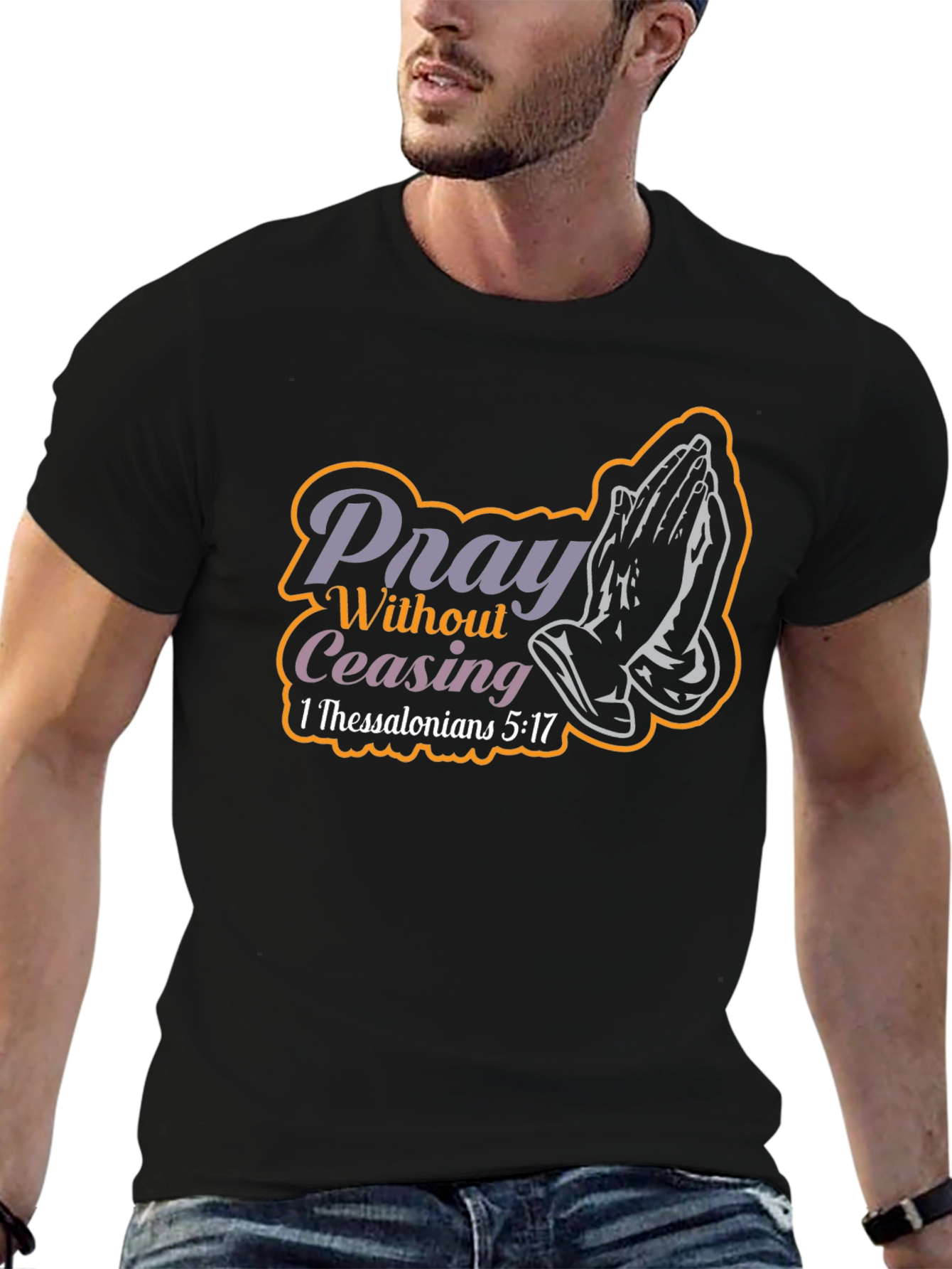 Pray Without Ceasing Black T-Shirt