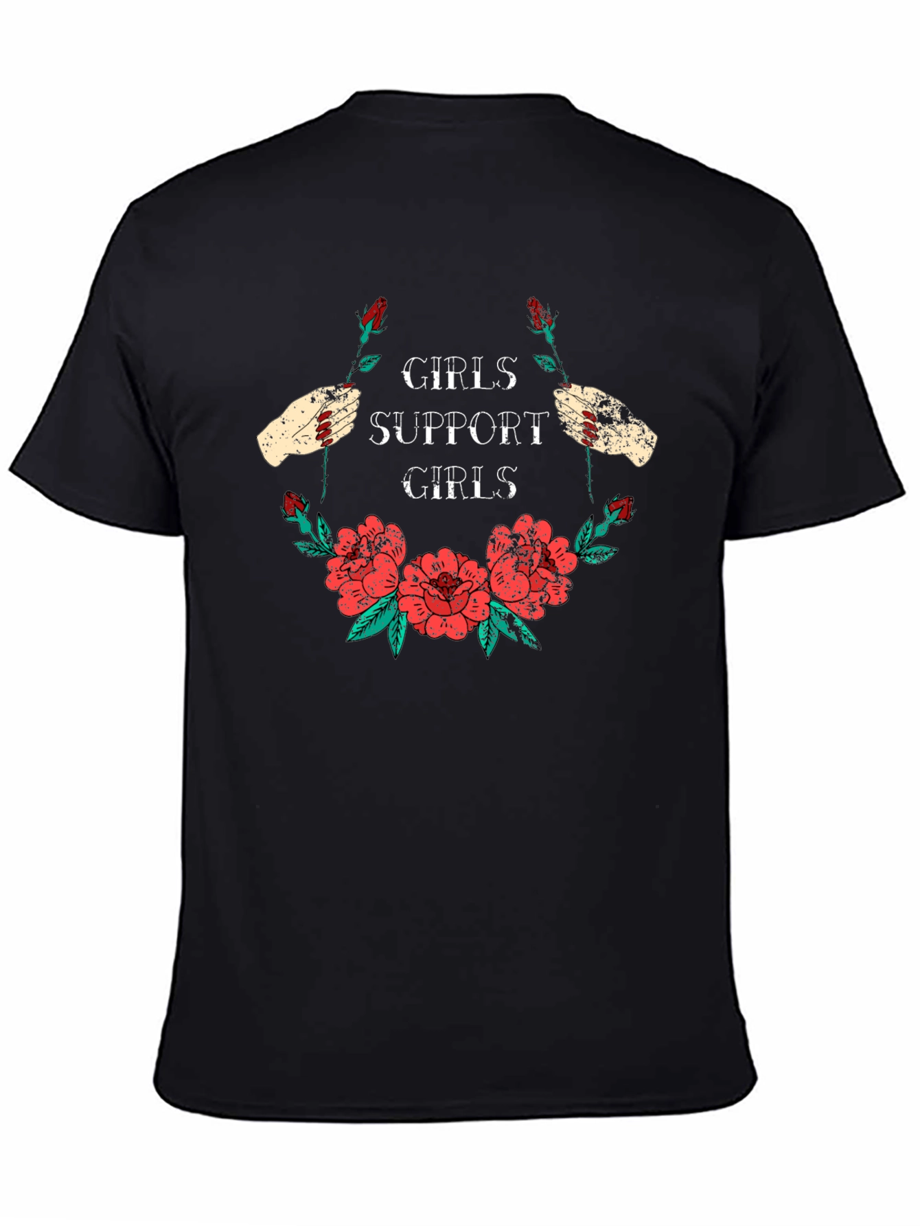 Girls Support Girls Graphic T-Shirt Floral Design