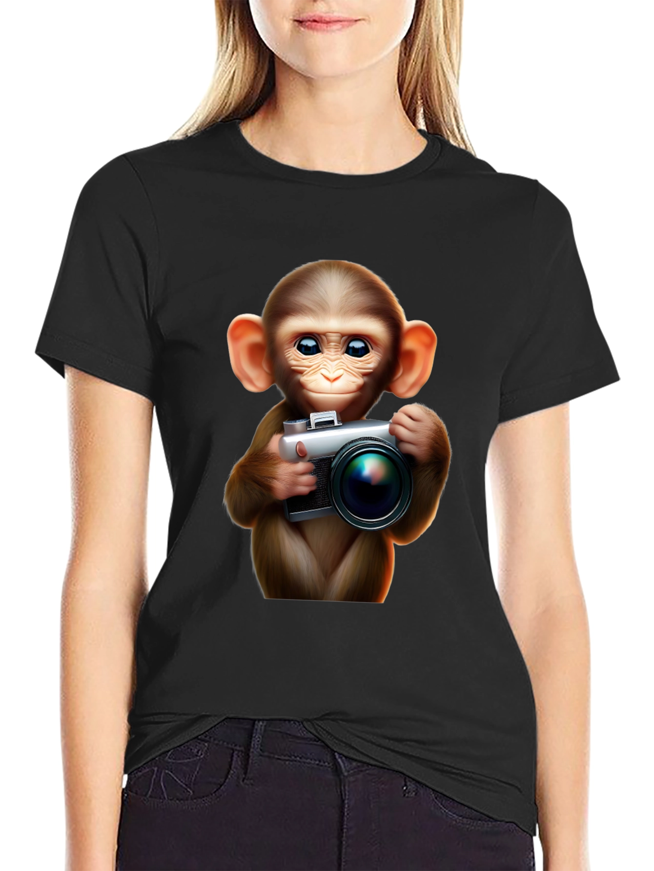 Monkey Photographer Graphic Tee
