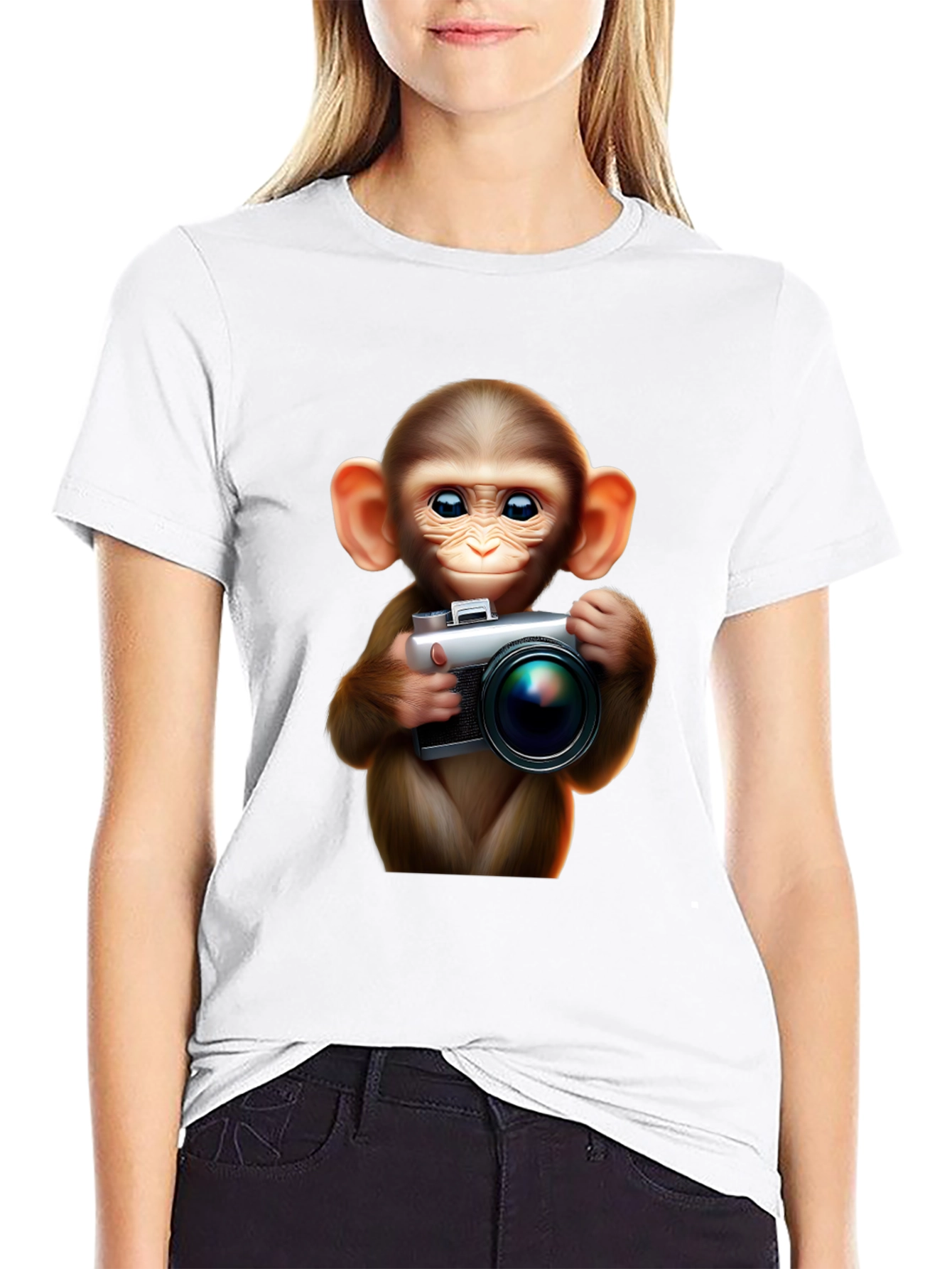 Monkey Photographer Graphic Tee