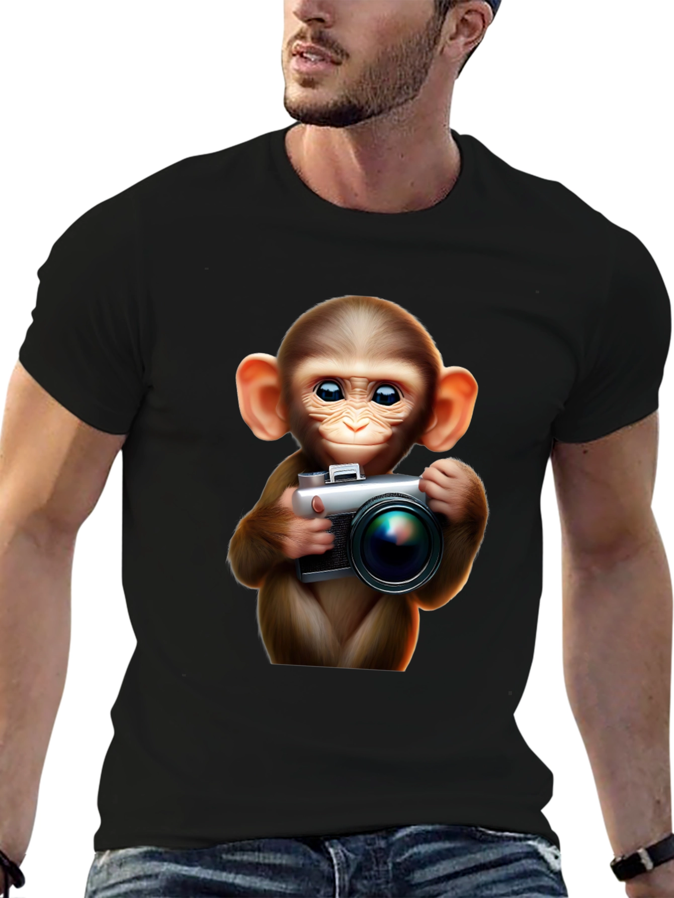 Monkey Photographer Graphic Tee
