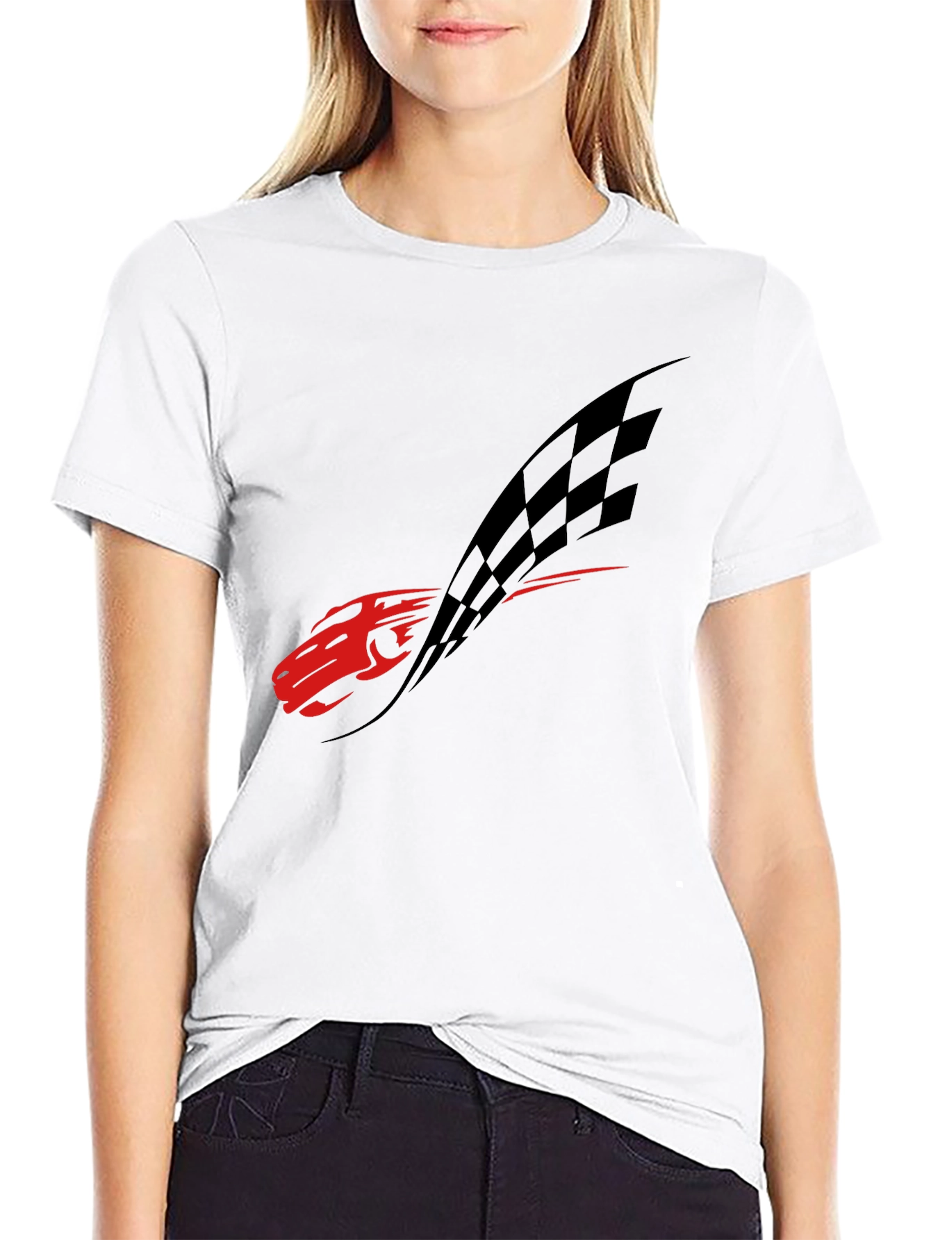 Red Racecar Black Tee