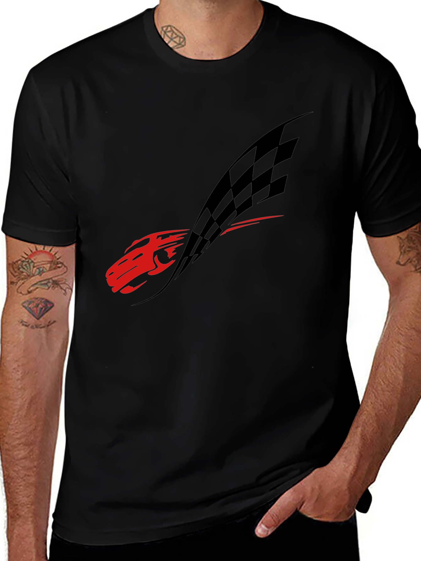 Red Racecar Black Tee
