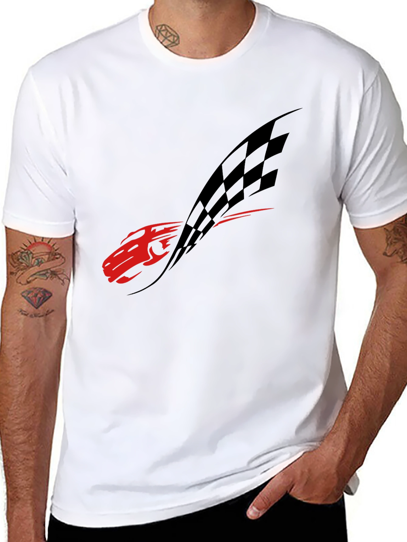 Red Racecar Black Tee