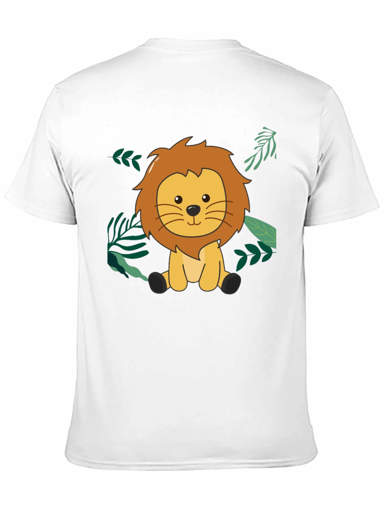 Cute Lion Graphic Black T-Shirt