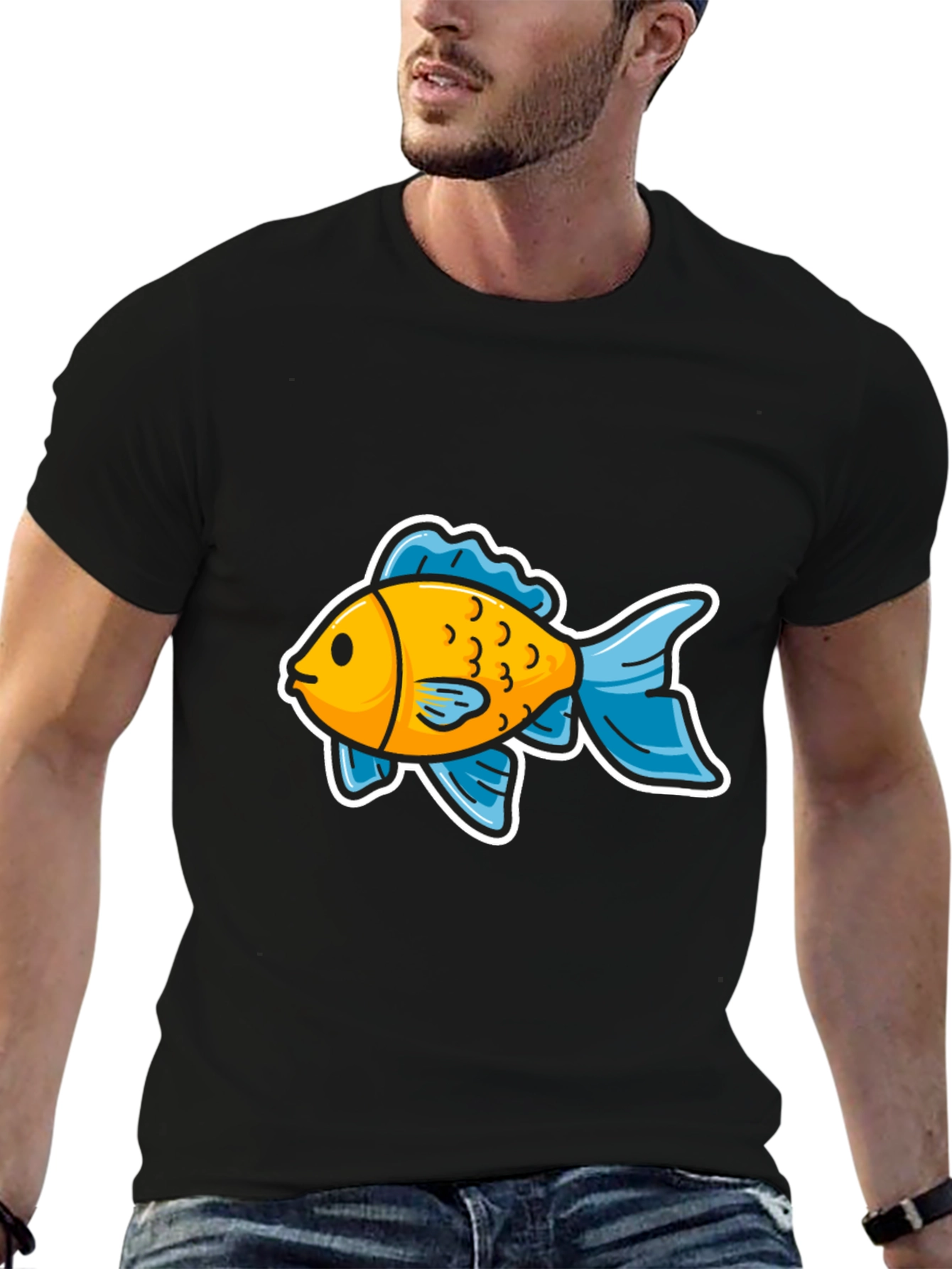 Goldfish Graphic Tee - Black Cotton Blend
