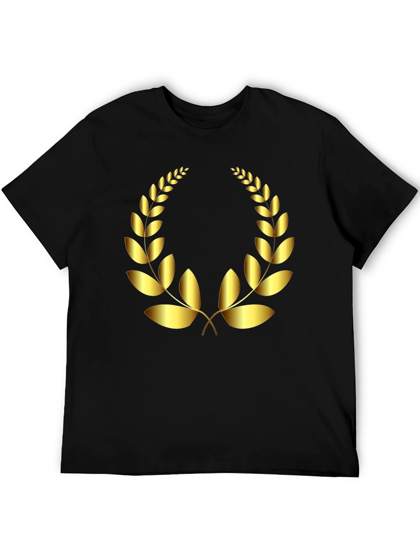 Golden Laurel Wreath Graphic Tee - Classic Style