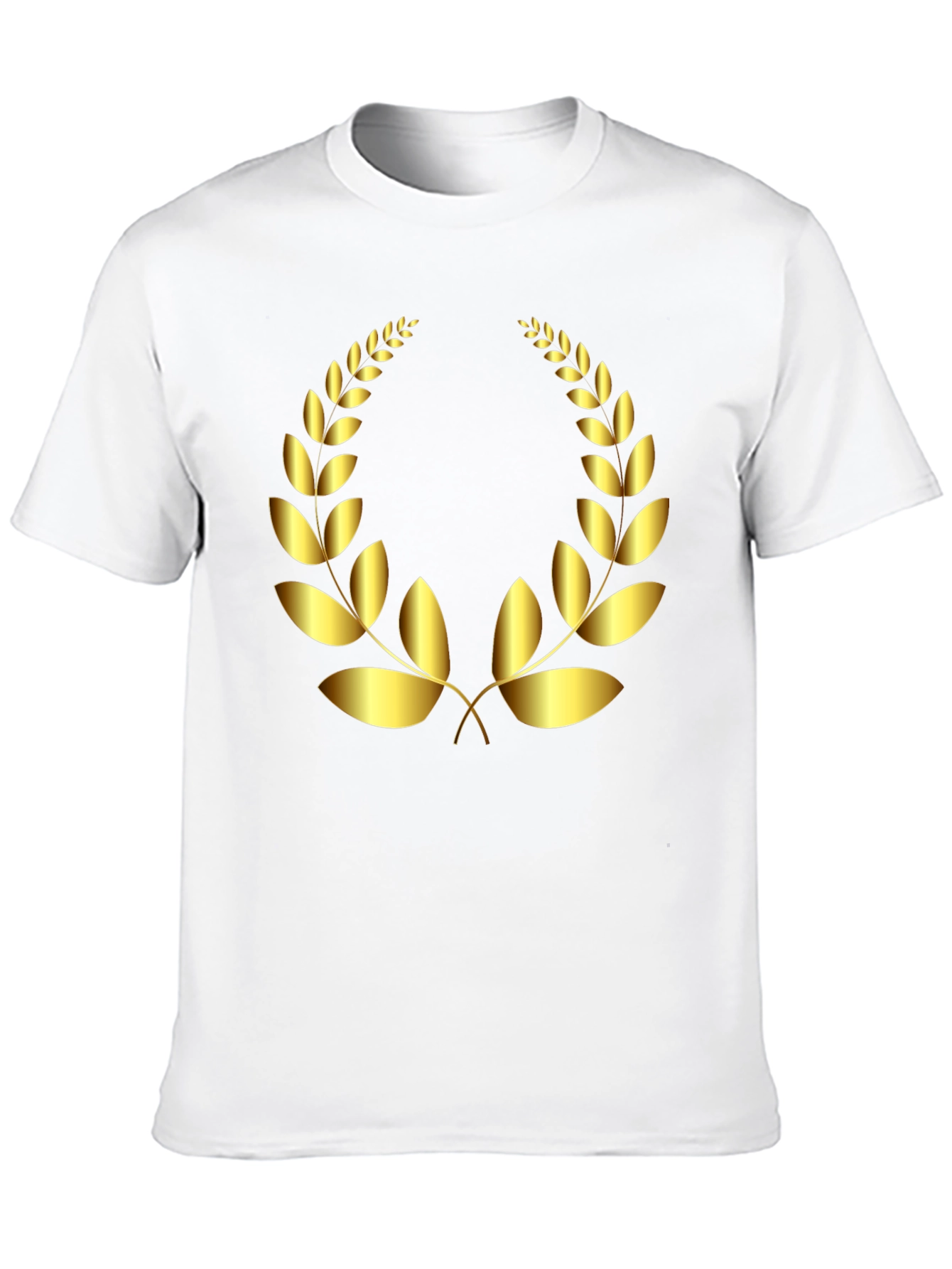 Golden Laurel Wreath Graphic Tee - Classic Style