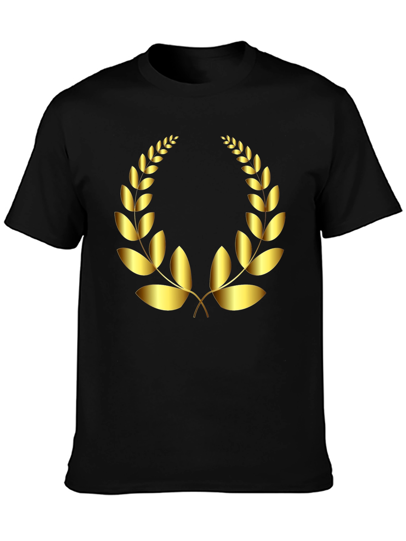 Golden Laurel Wreath Graphic Tee - Classic Style