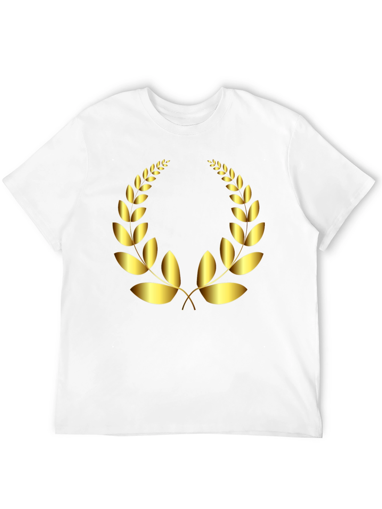Golden Laurel Wreath Graphic Tee - Classic Style