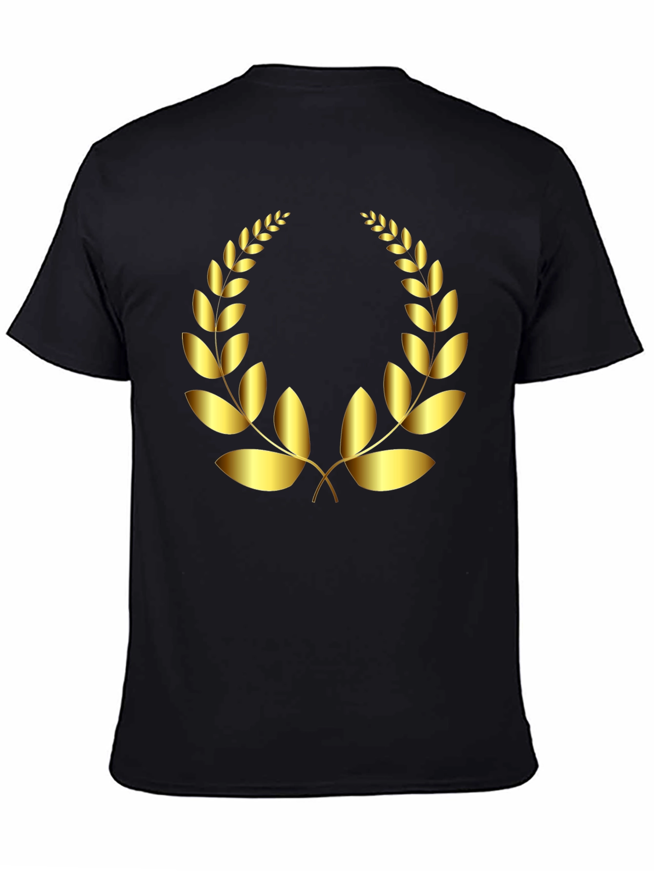 Golden Laurel Wreath Graphic Tee - Classic Style