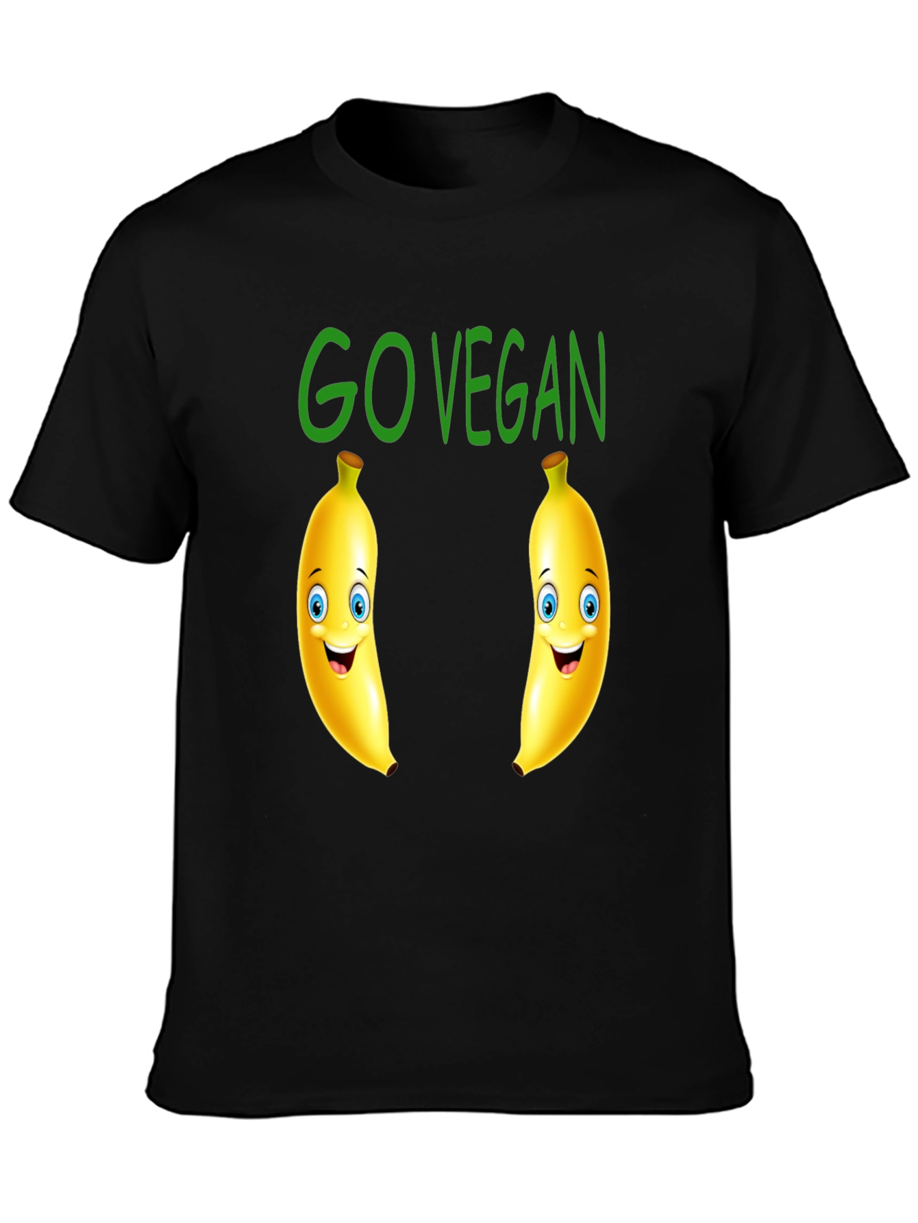 Go Vegan Banana Cartoon Graphic Tee
