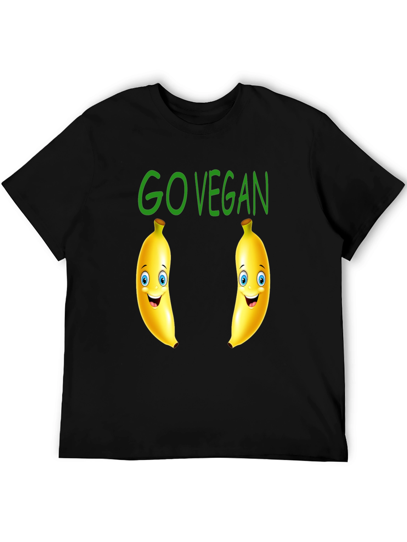 Go Vegan Banana Cartoon Graphic Tee