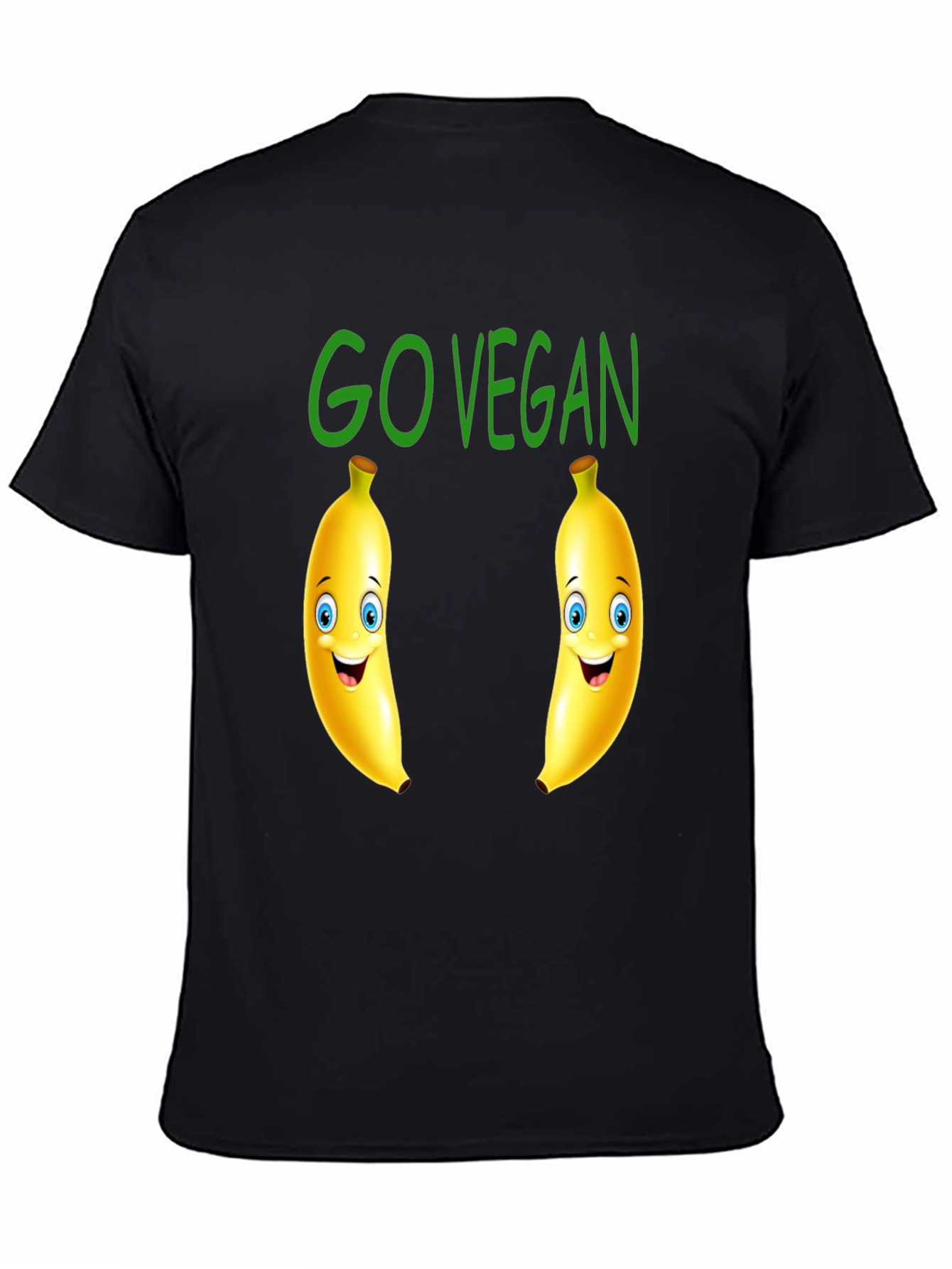 Go Vegan Banana Cartoon Graphic Tee