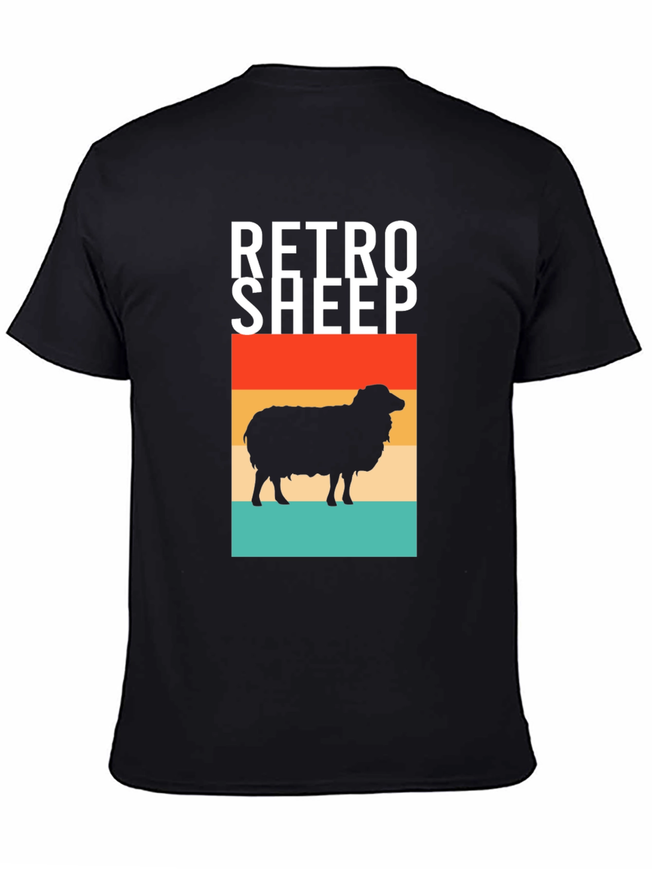 Retro Sheep Graphic Tee - Stylish Mens Black T-Shirt