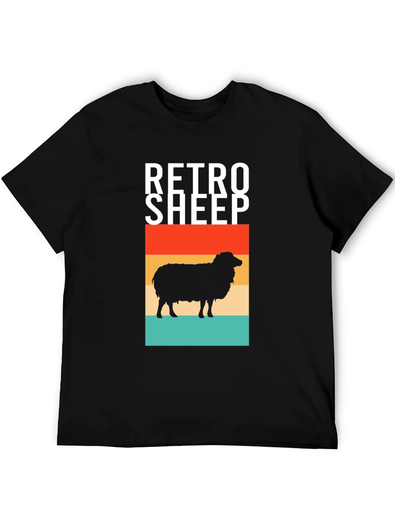 Retro Sheep Graphic Tee - Stylish Mens Black T-Shirt