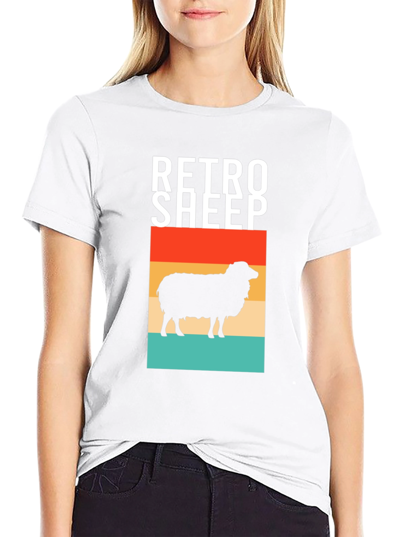 Retro Sheep Graphic Tee - Stylish Mens Black T-Shirt