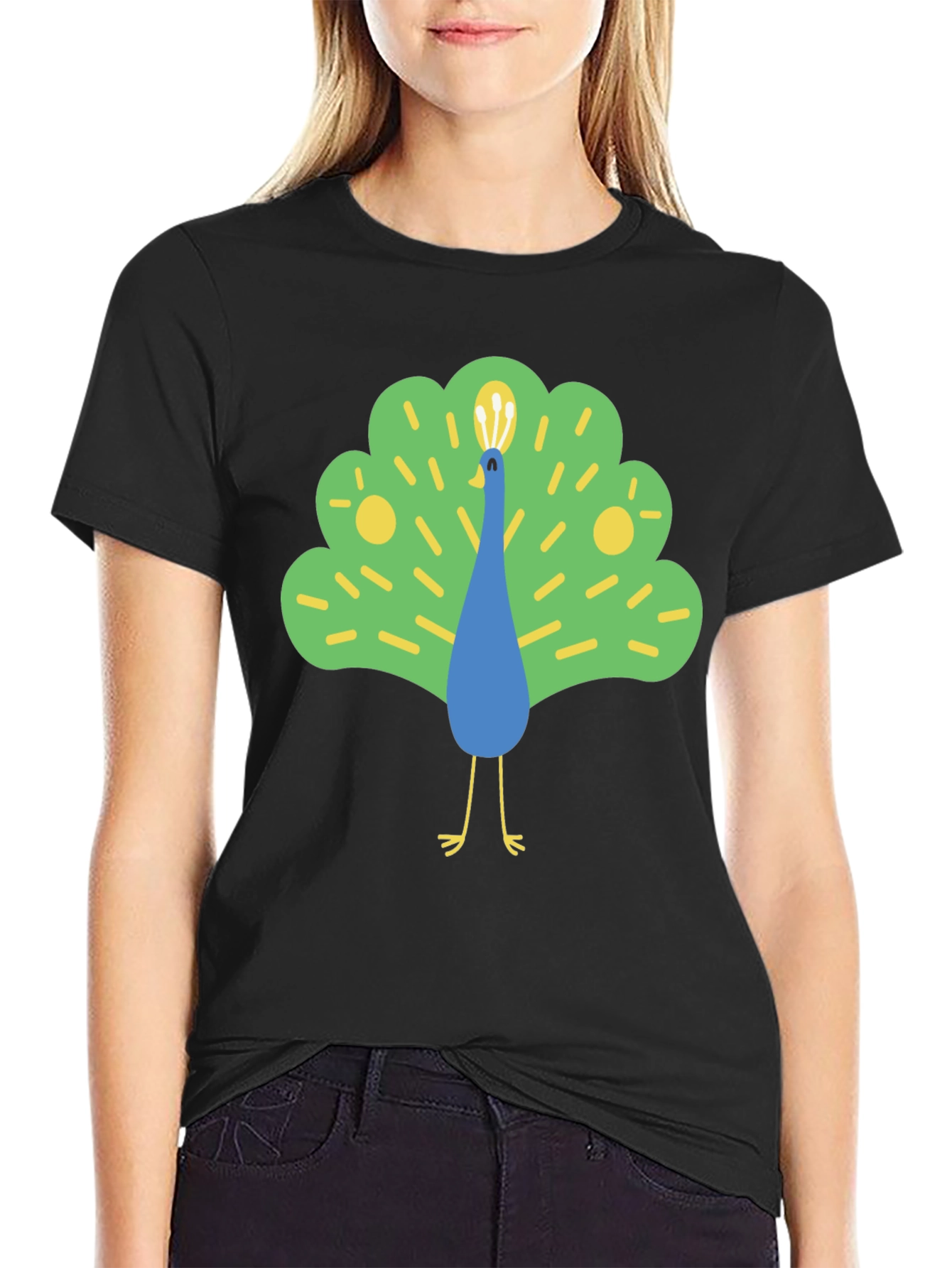 Peacock Graphic Tee - Mens Black T-Shirt